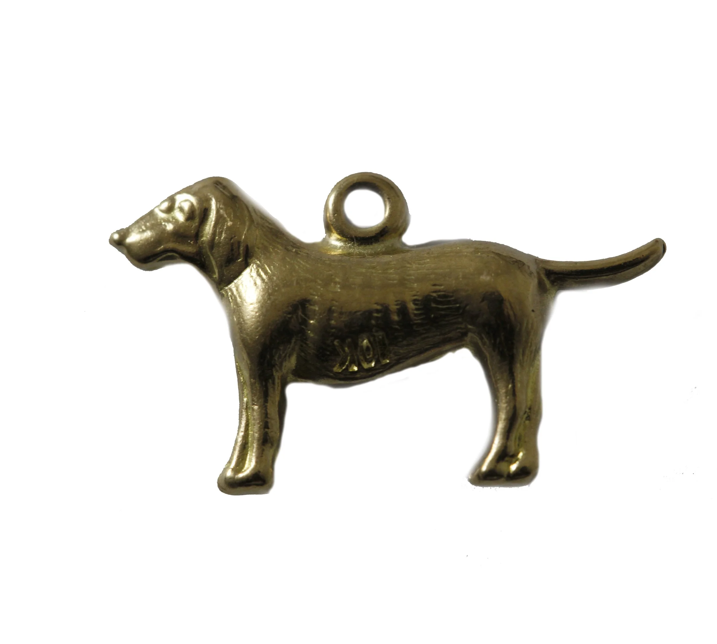 14k Yellow Gold Dog Charm Vintage