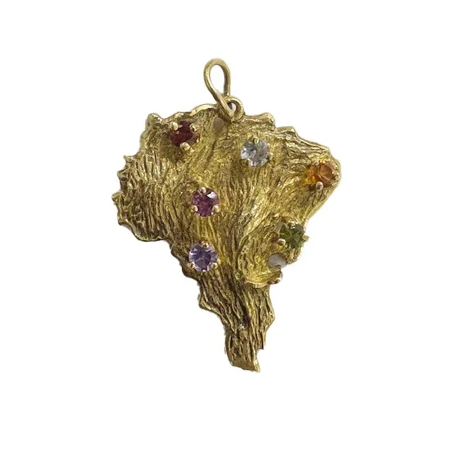 18k Yellow Gold Brazil Charm