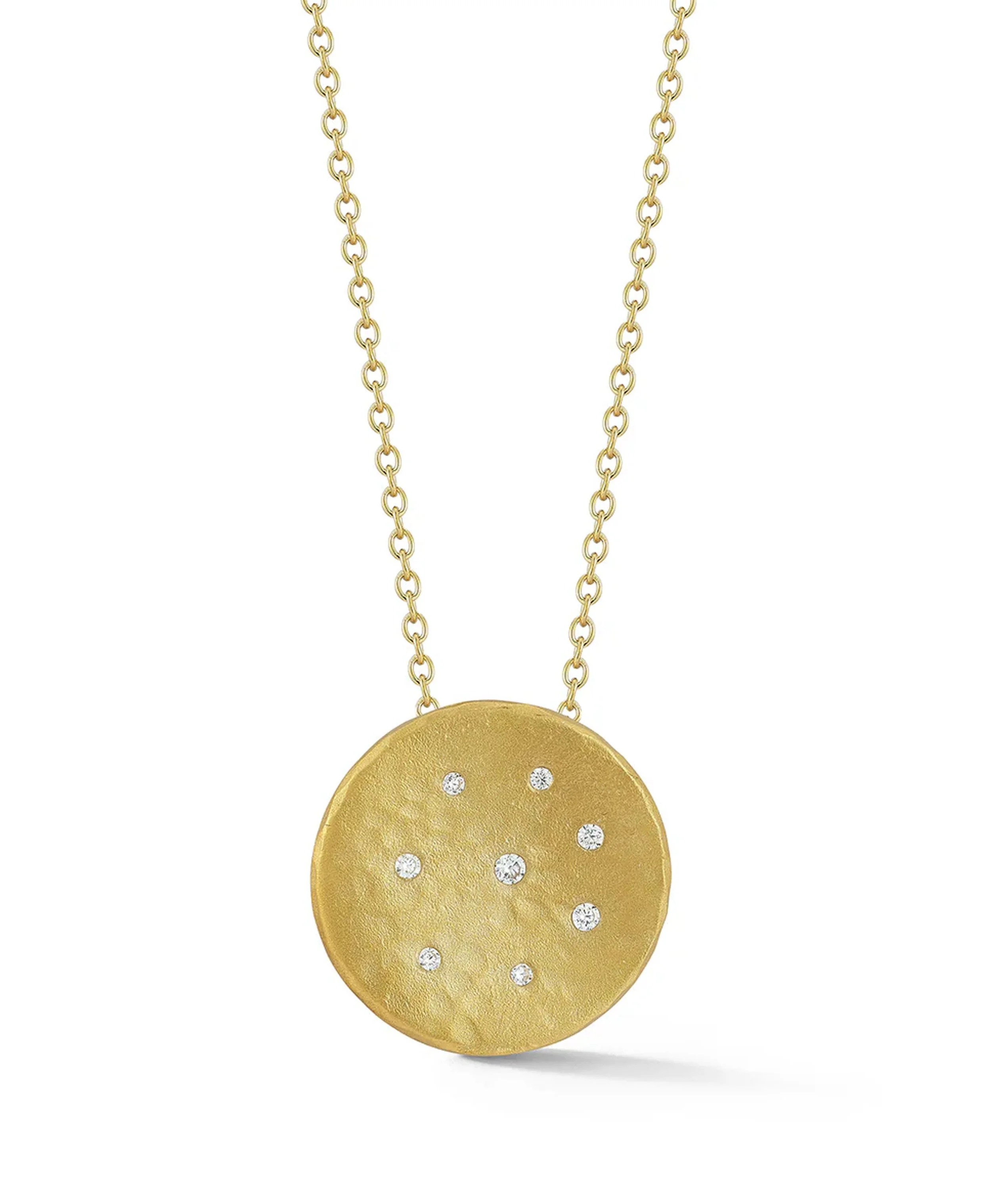 I. Reiss 14k Yellow Gold Hammered Diamond Necklace