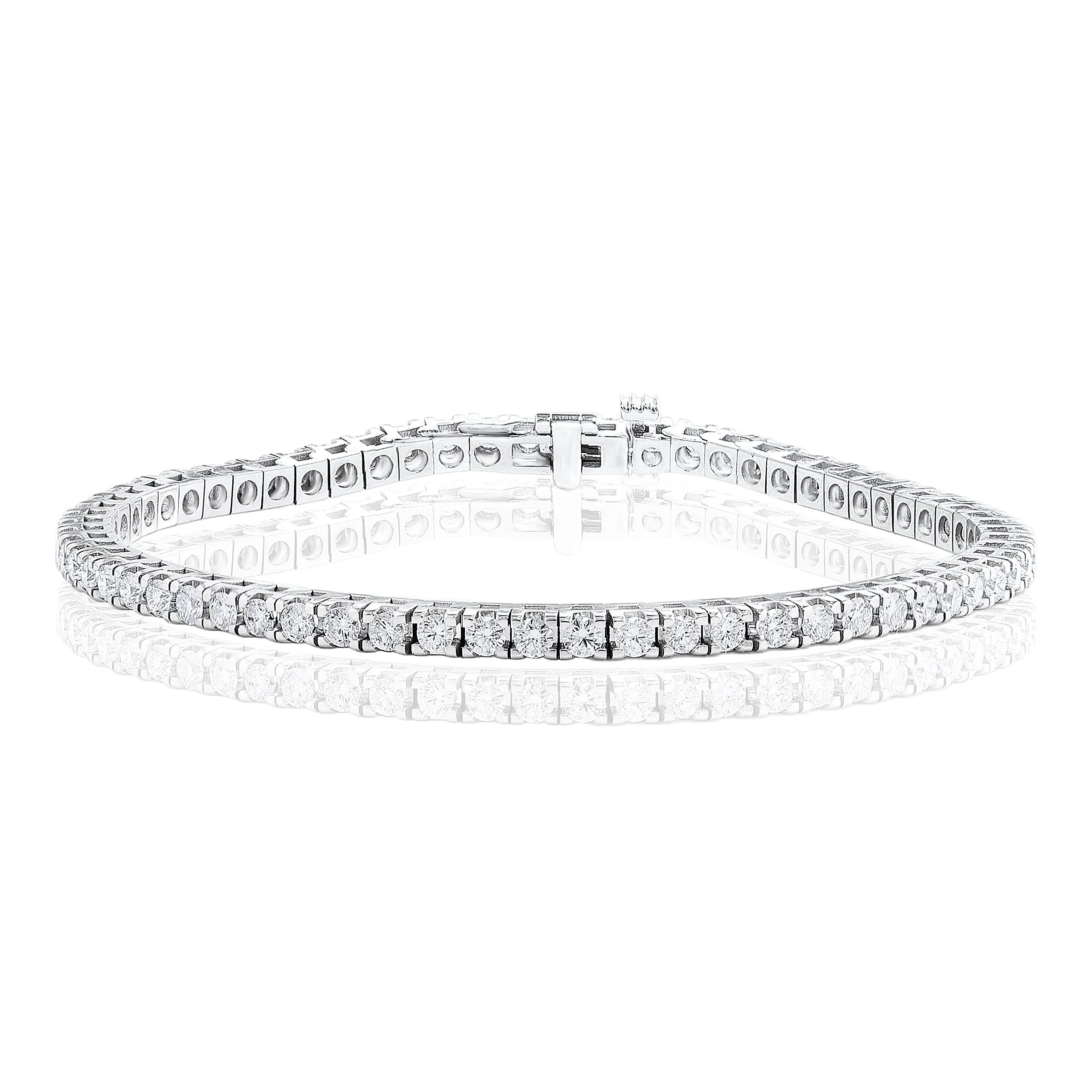 14k White Gold Diamond Tennis Bracelet 5.0 Carats