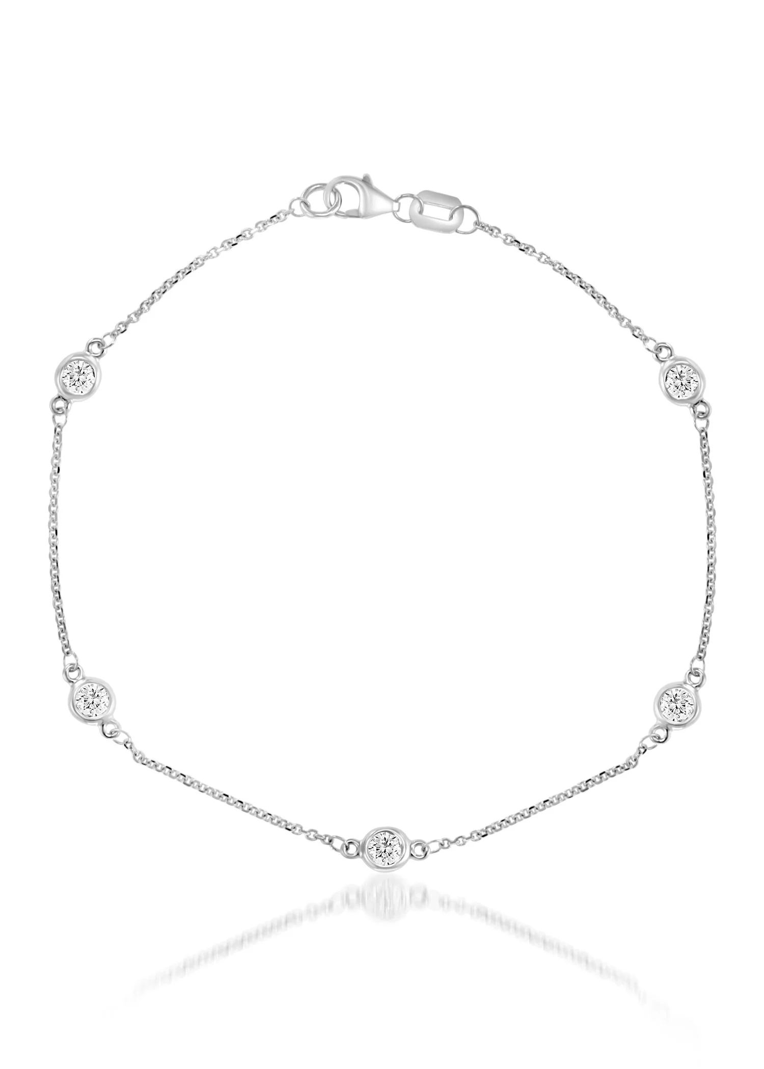 14k White Gold Diamond By the Yard Bracelet 0.50 Carats