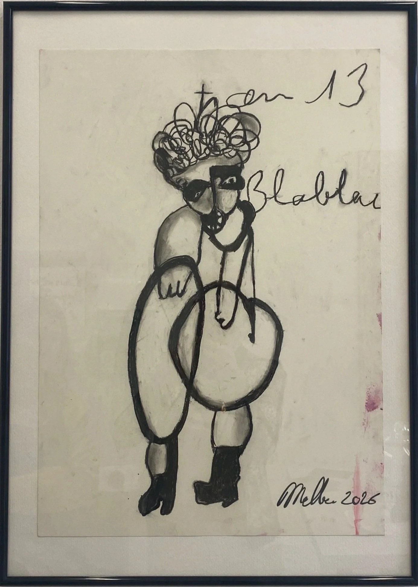 Blablabla, drawing, charcoal, 70 x 50 cm