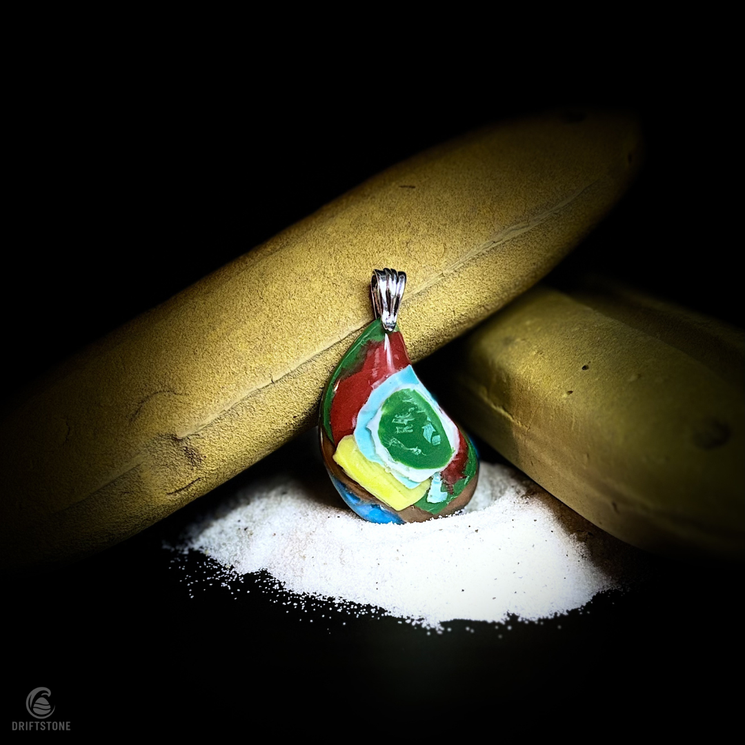 Reclaimed Bottle Cap Teardrop Pendant from Cannon Beach, Oregon