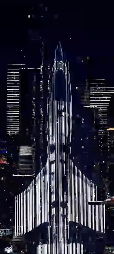 The Strength of Gulfstream light show on the Burj Khalifa, Dubai.