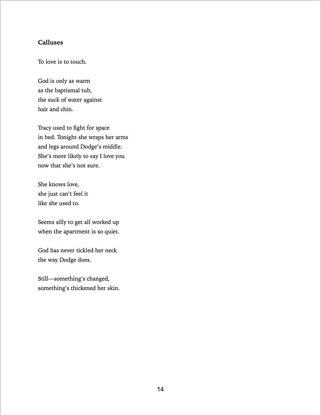 Calluses - Poem by Carrie Meadows