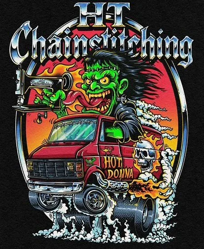 When I reached out to the homie @ramonesketch to work on some artwork that incorporates two of my loves, Chainstitching and my van &ldquo;Hot Donna&rdquo; I never imagined it would be so killer! 

I told him, the back story of the van, and sent some 
