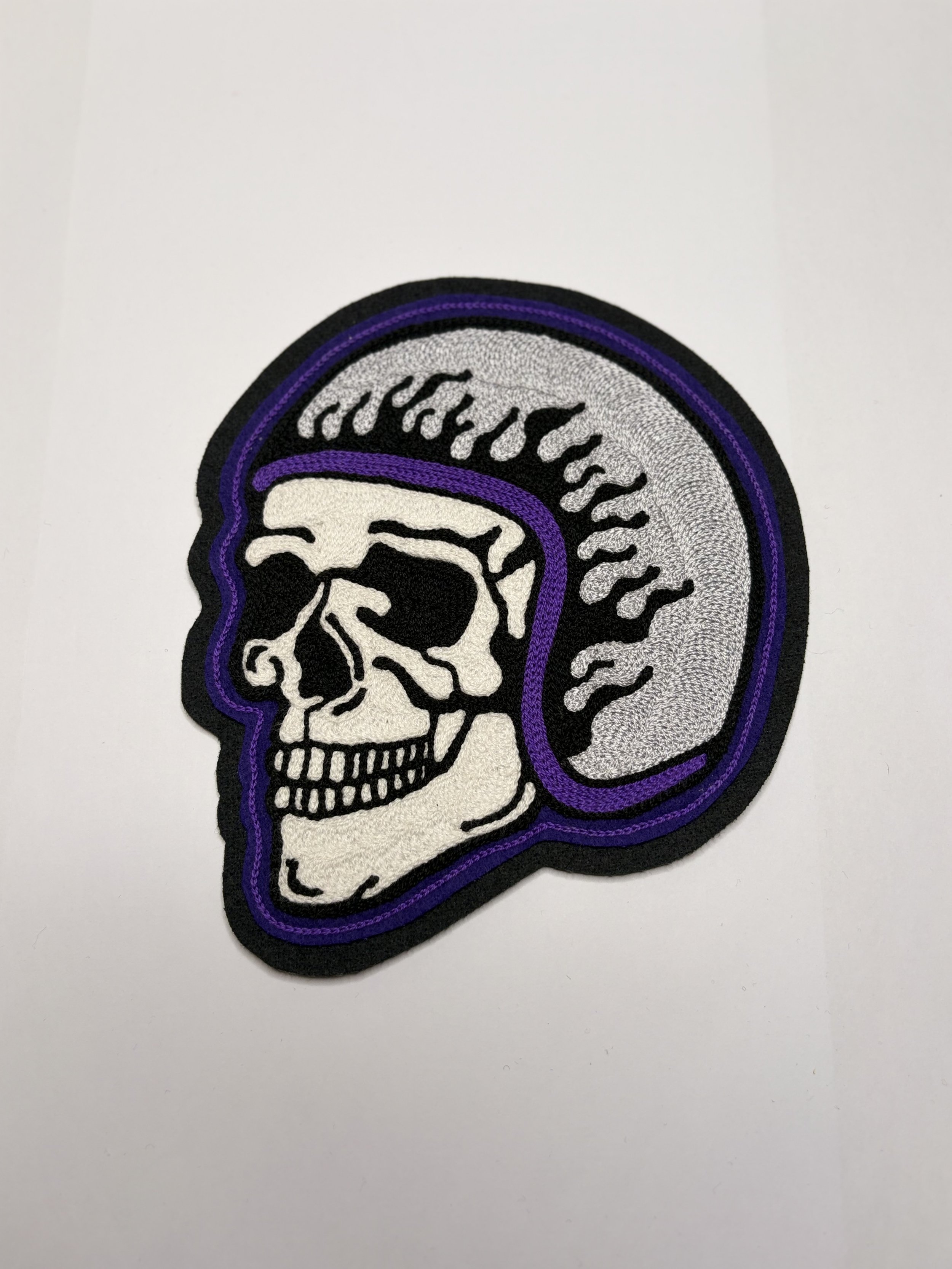 Skull Flame Helmet Patch