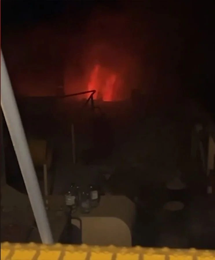 The ship 'Conscience' near Hurd's Bank, Malta, visible after the reported drone incident.