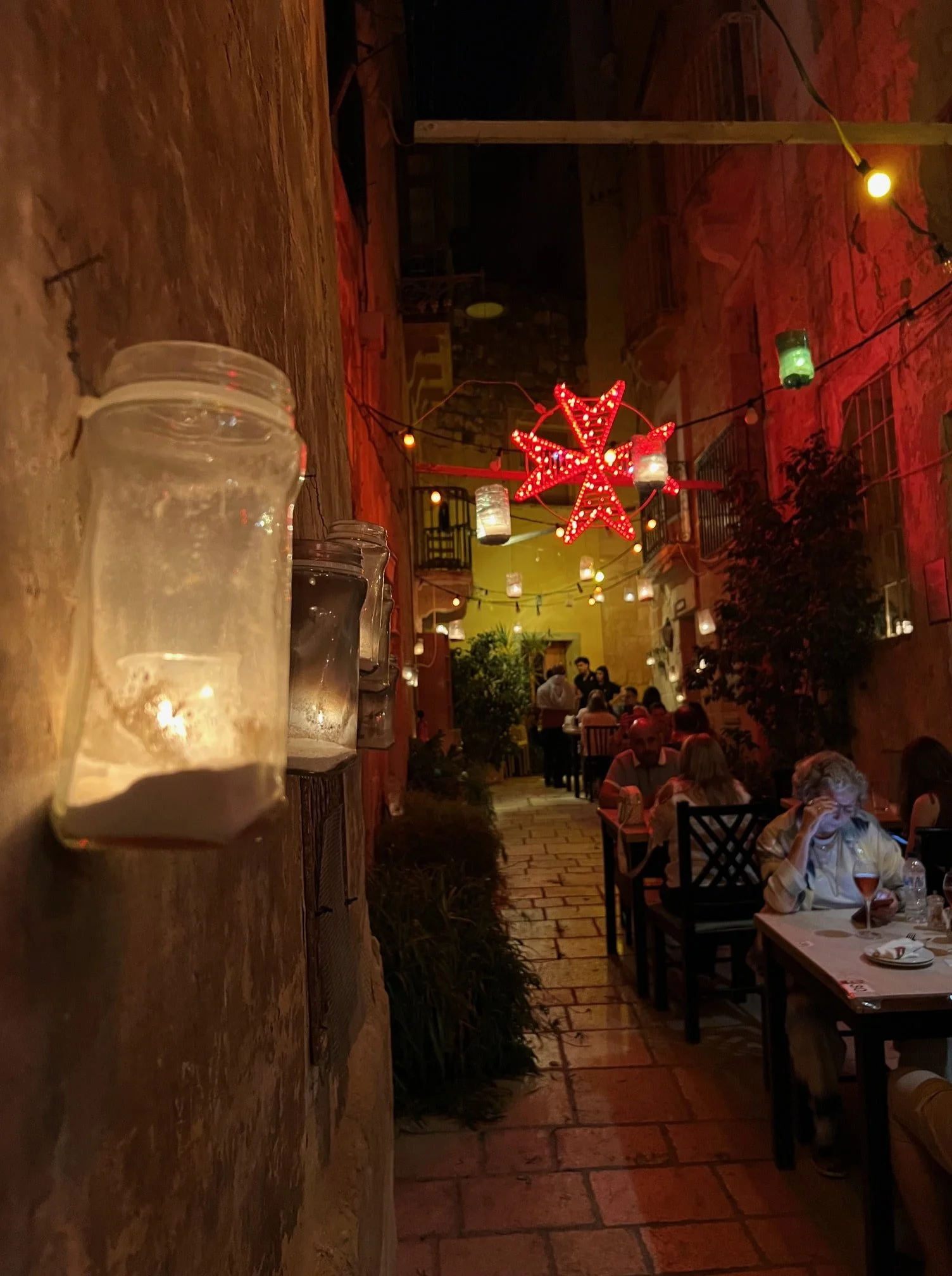 The nostalgic exterior of D Centre restaurant in Lbic alley near Birgu main square.