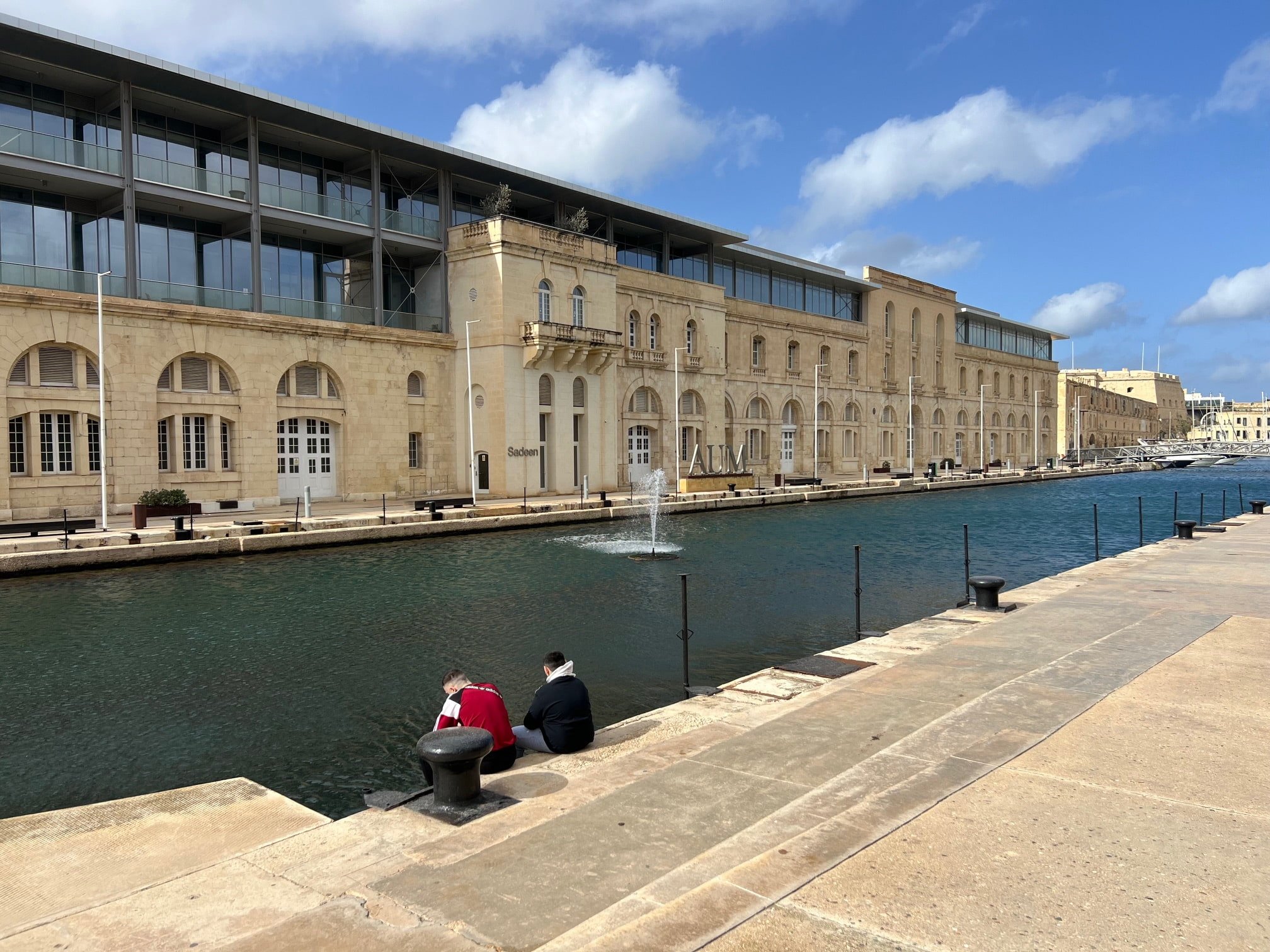 Restored red brick buildings of the American University of Malta at Dock 1 in Cospicua.
