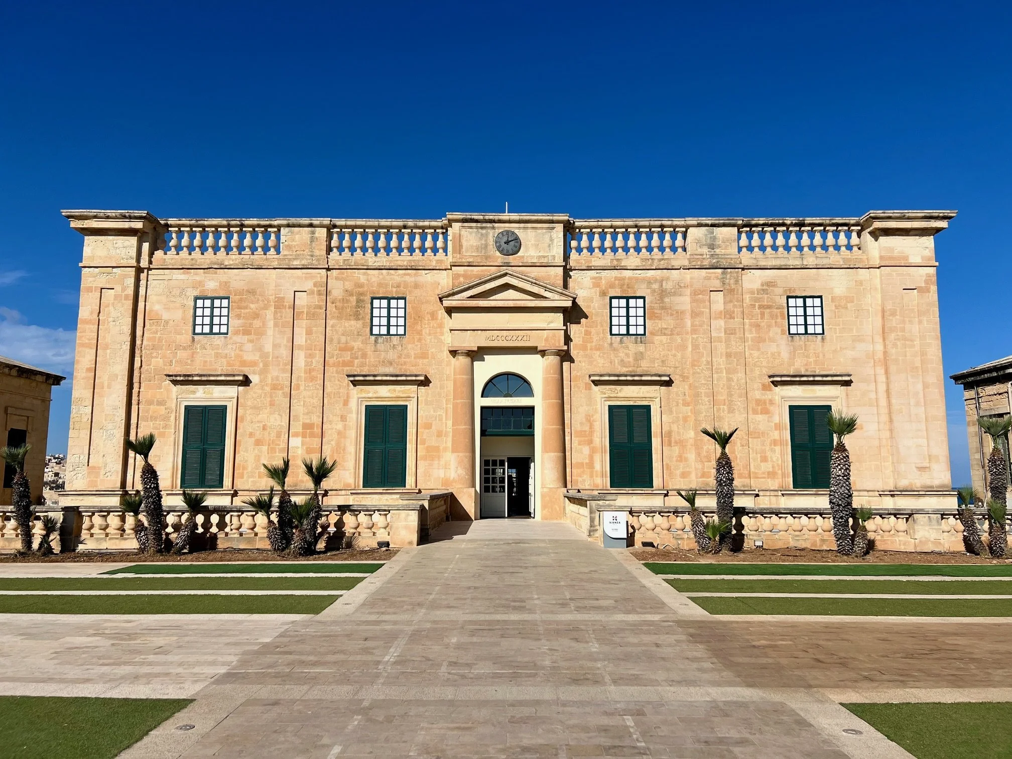 The limestone facade of Villa Bighi in Kalkara during the Christmas Bakes Marathon charity open day.