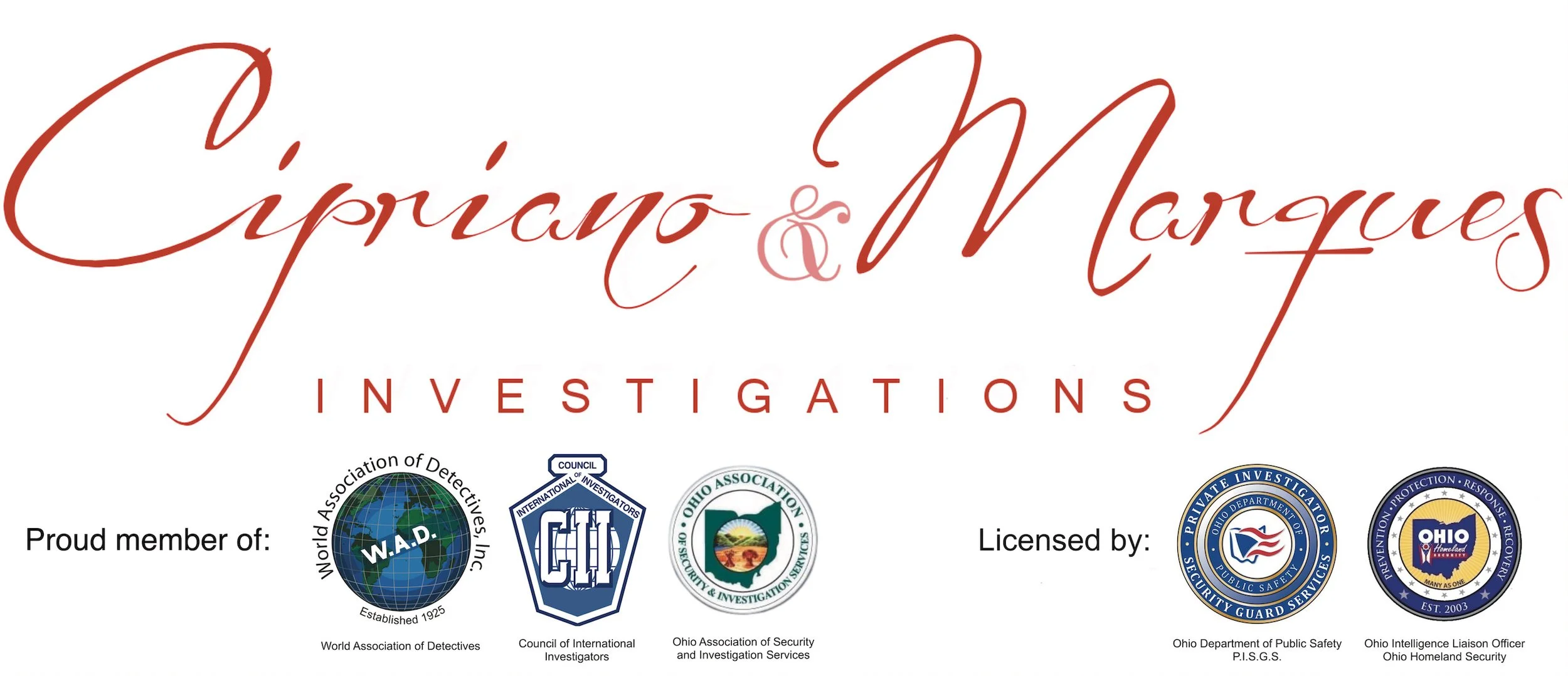 Cipriano & Marques Investigations. Private Investigator Ohio. Dayton, Cincinnati and Columbus.