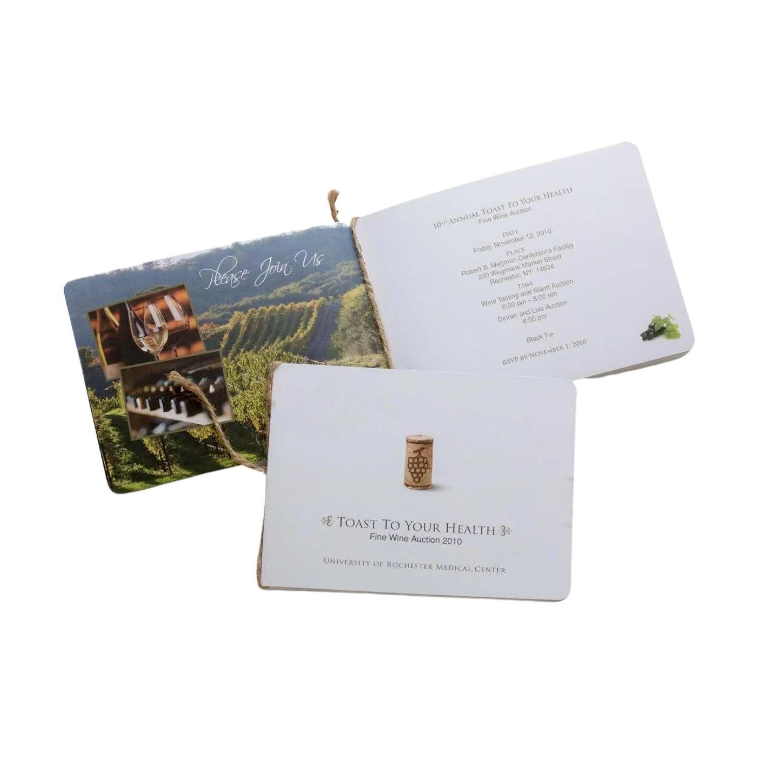 Printed event invitation with photography