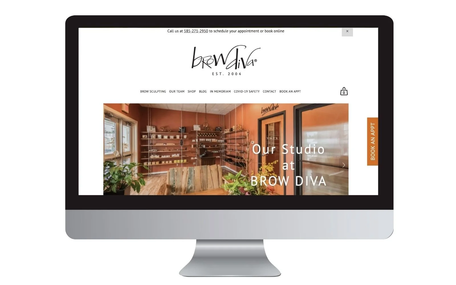 Brow Diva website homepage