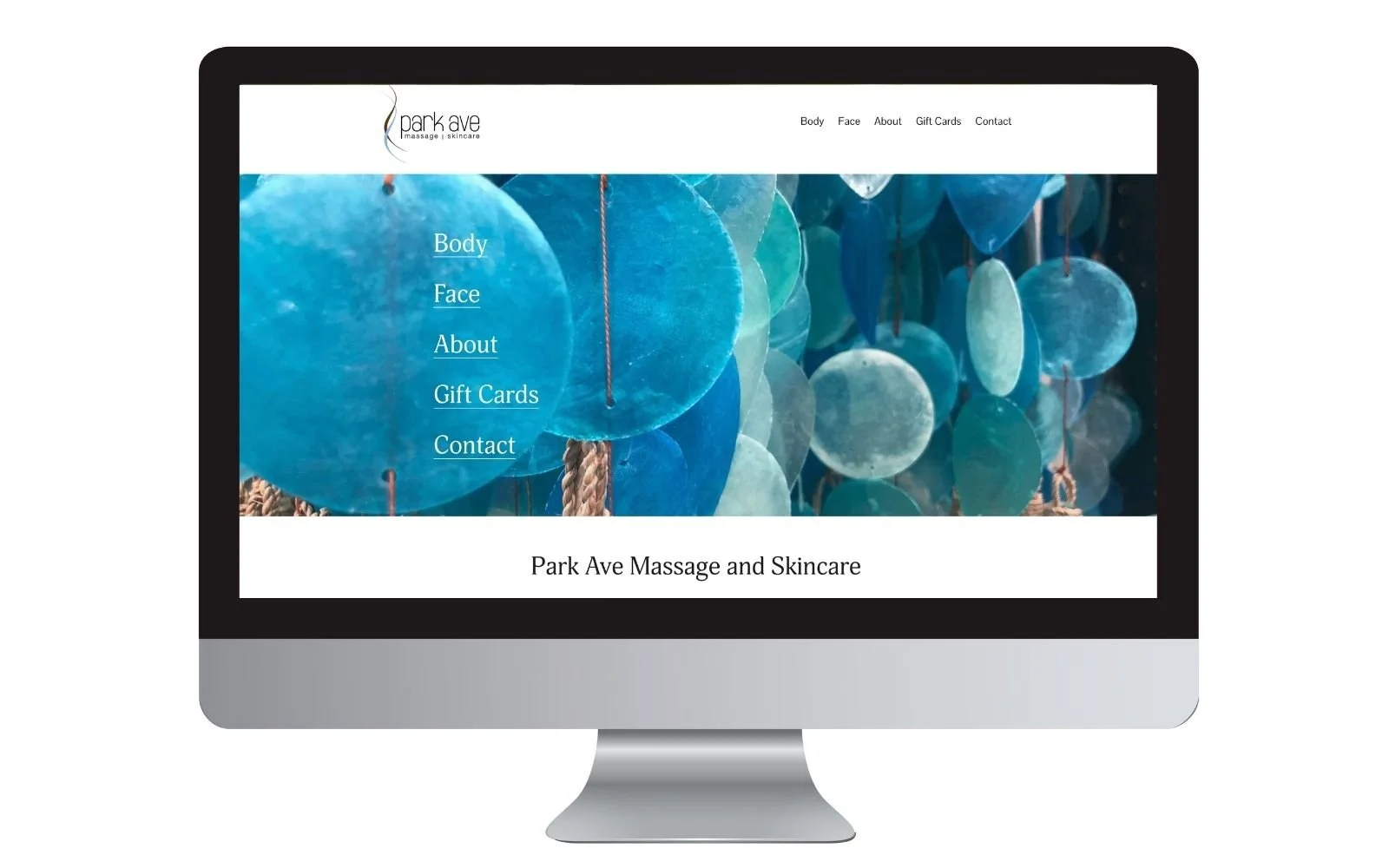 Park Ave Massage and Skin Care website homepage