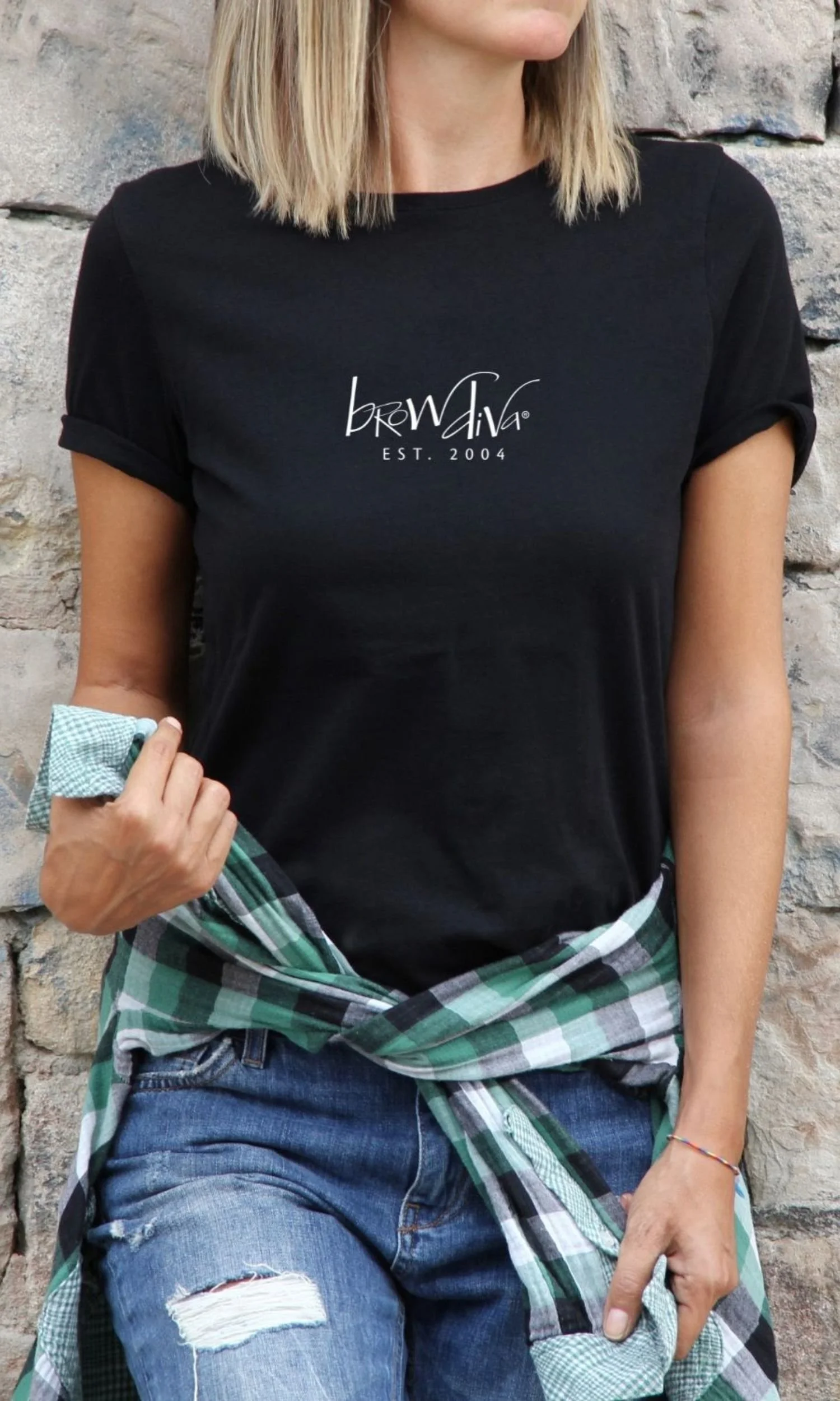Brow Diva black t-shirt by Monica Guilian Inc.
