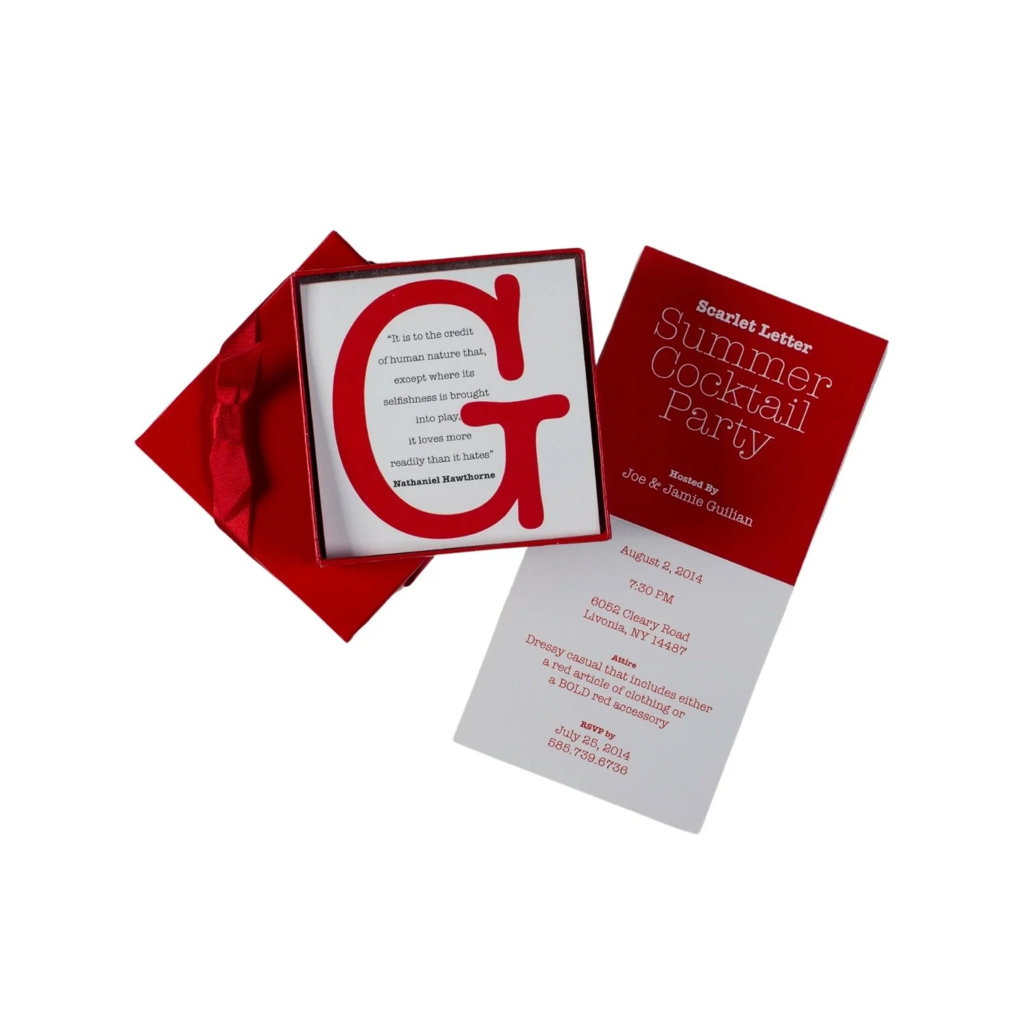 Printed invitation to event