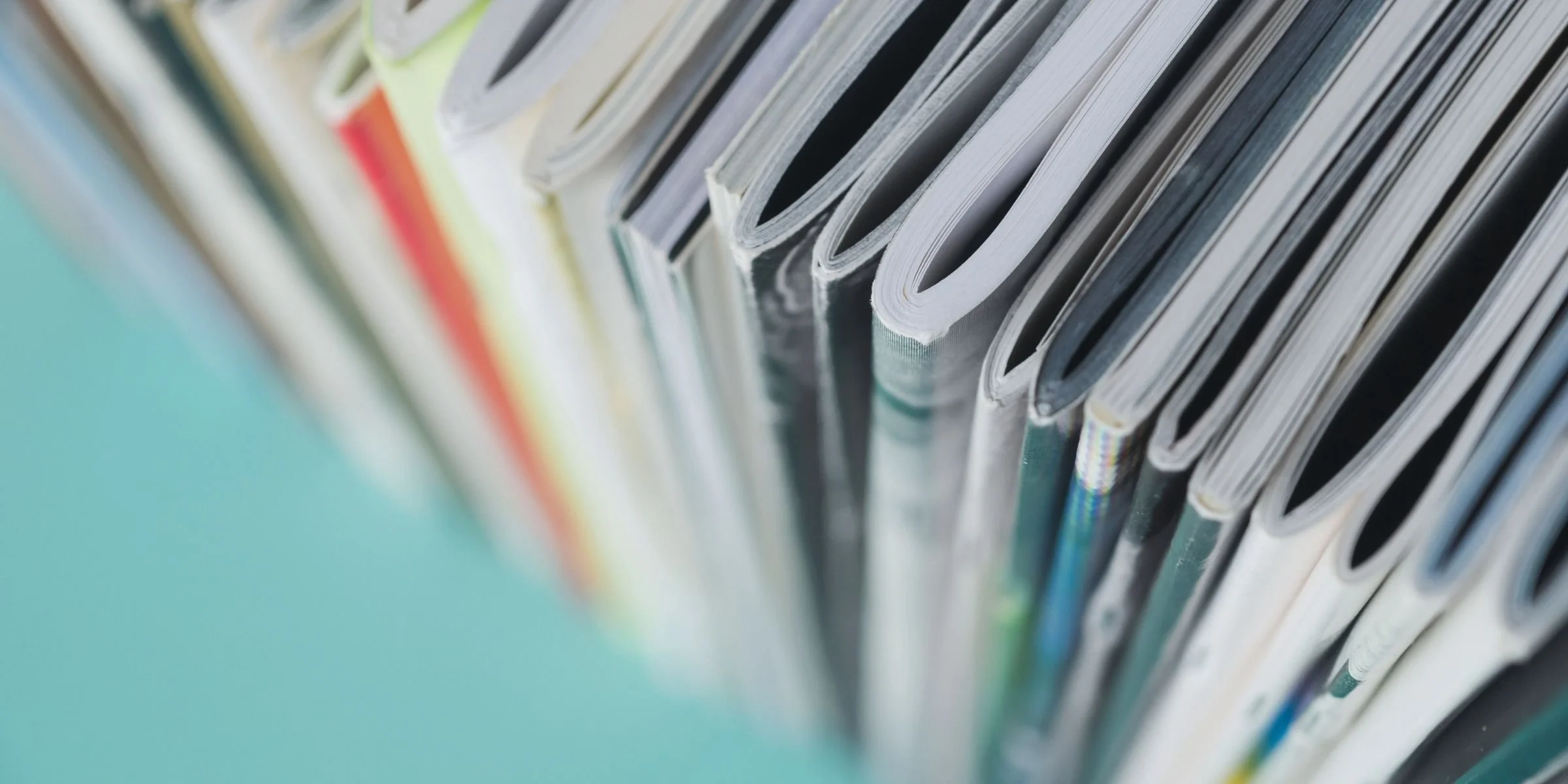 Closeup of a stack of design magazines