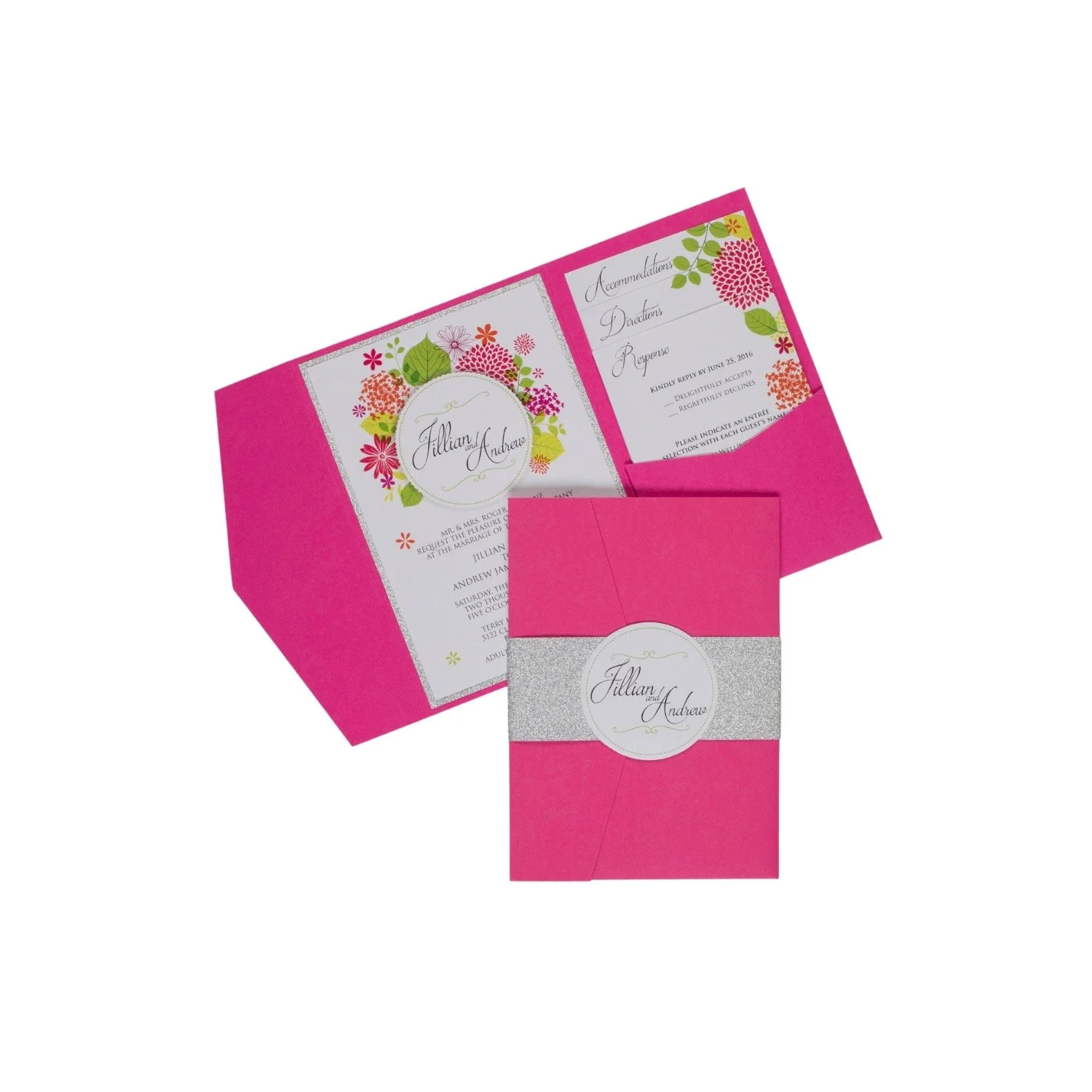 Colorful event invitation with flower design