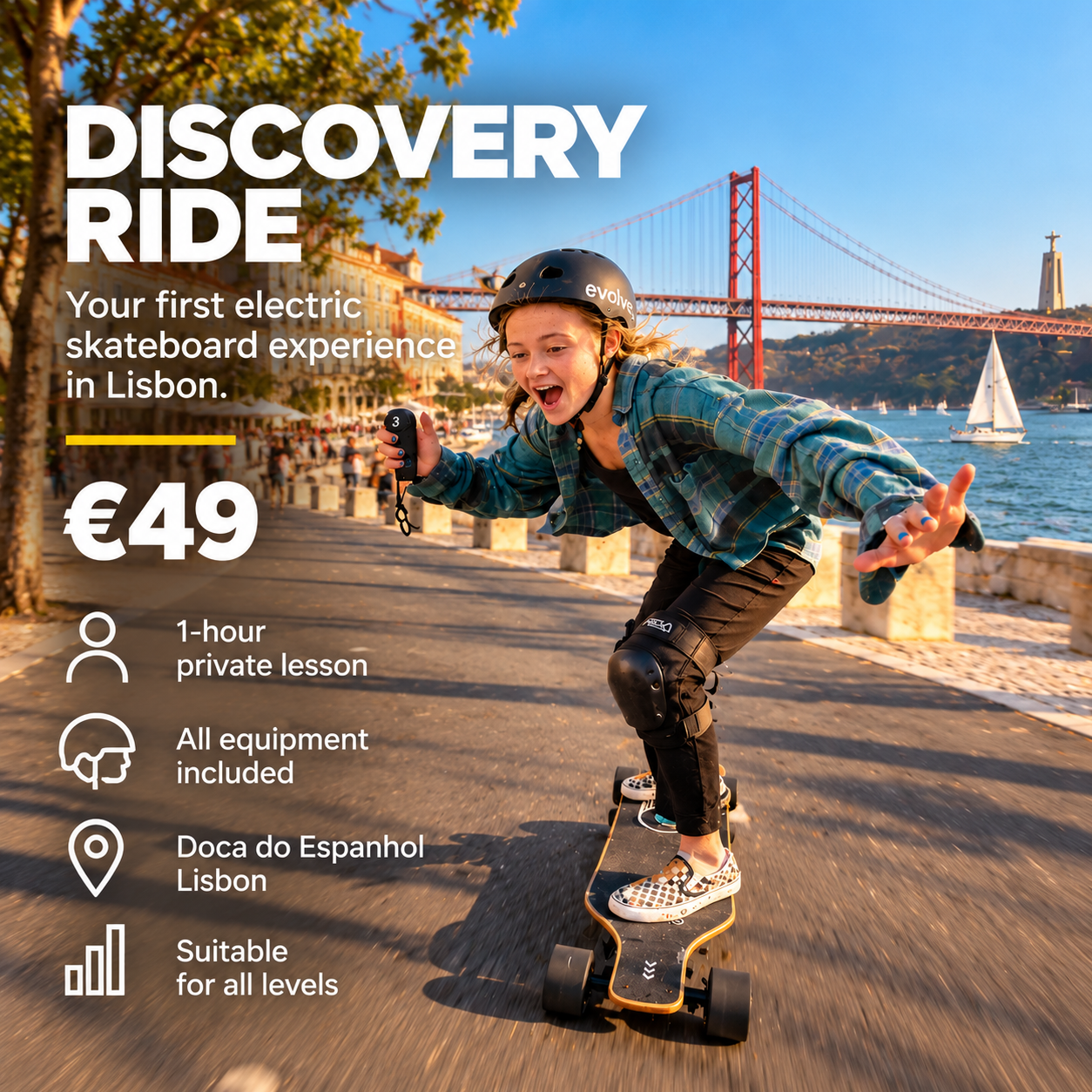 DISCOVERY RIDE — €49 Hour Private Electric Skateboard Experience