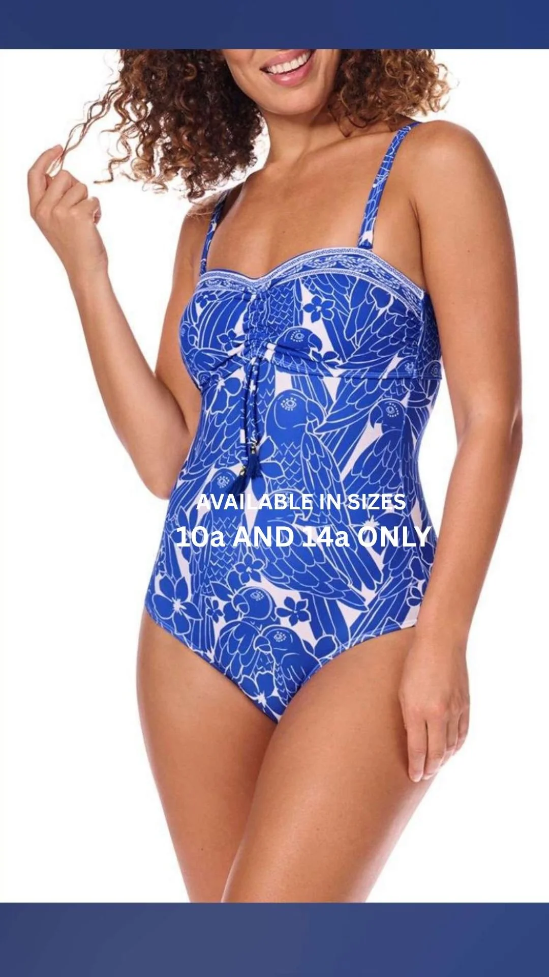 Azores One Piece Bandeau Swimsuit - royal blue / white