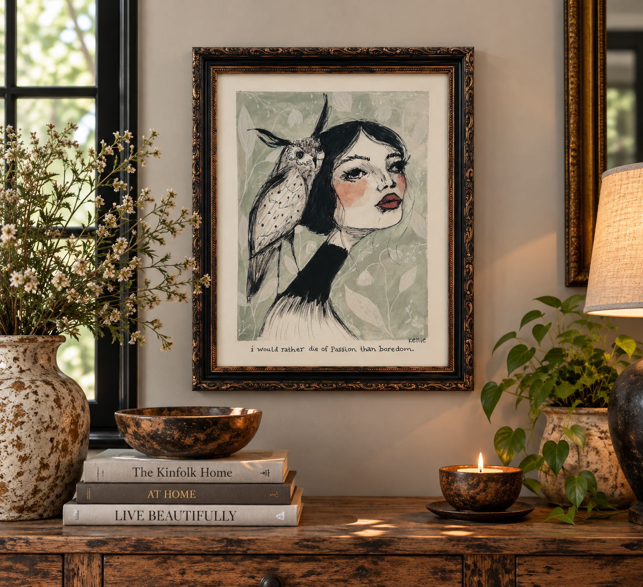 Cozy Owl Portrait Living Room Vignette.png