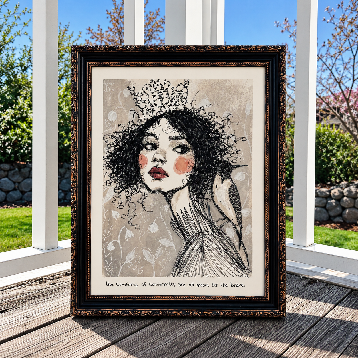 Framed Portrait on a Sunny Garden Porch.png
