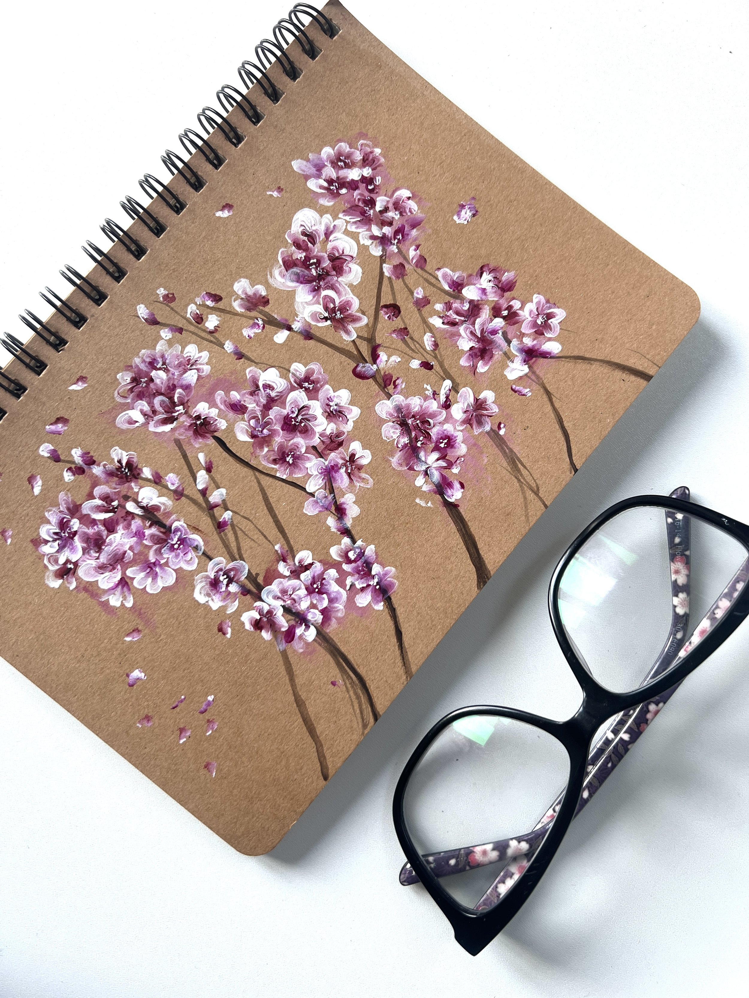 Hand-Painted Blossom Tree Notebook