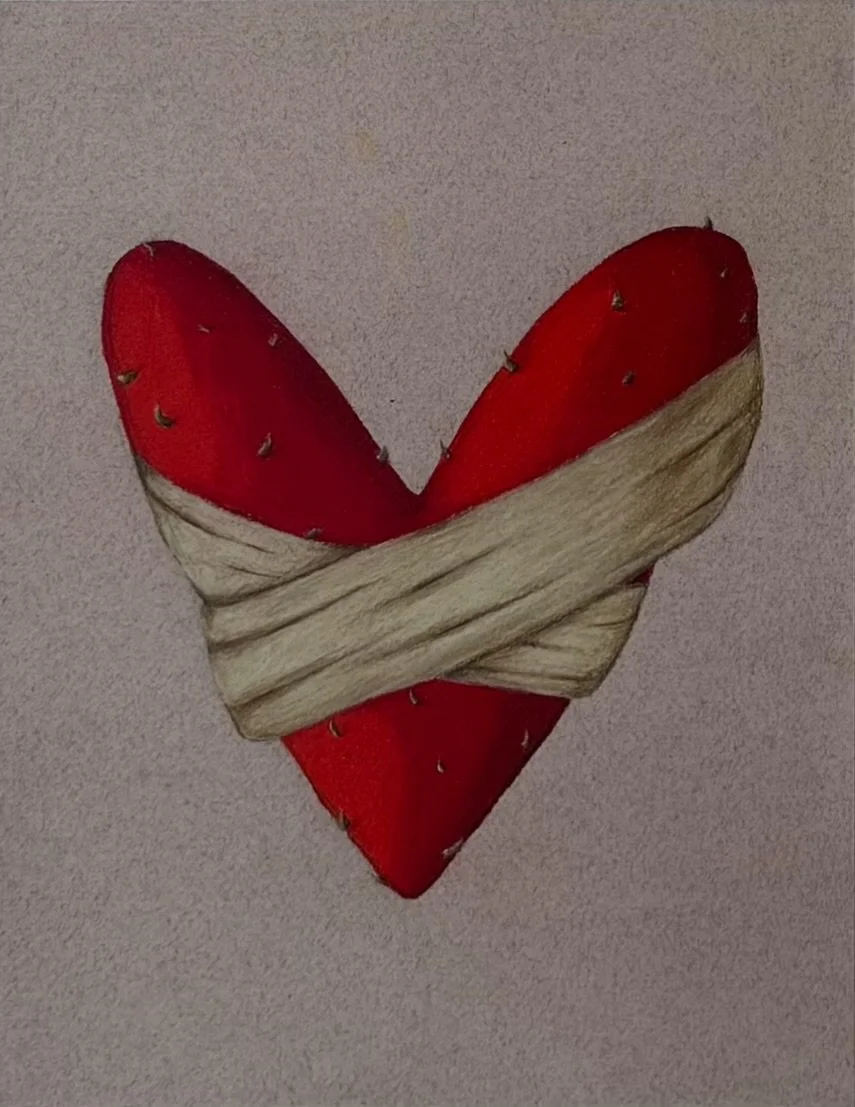 Te Amo con Locura | 2025 | Lápiz de color en papel Canson | 11" x 8.5"