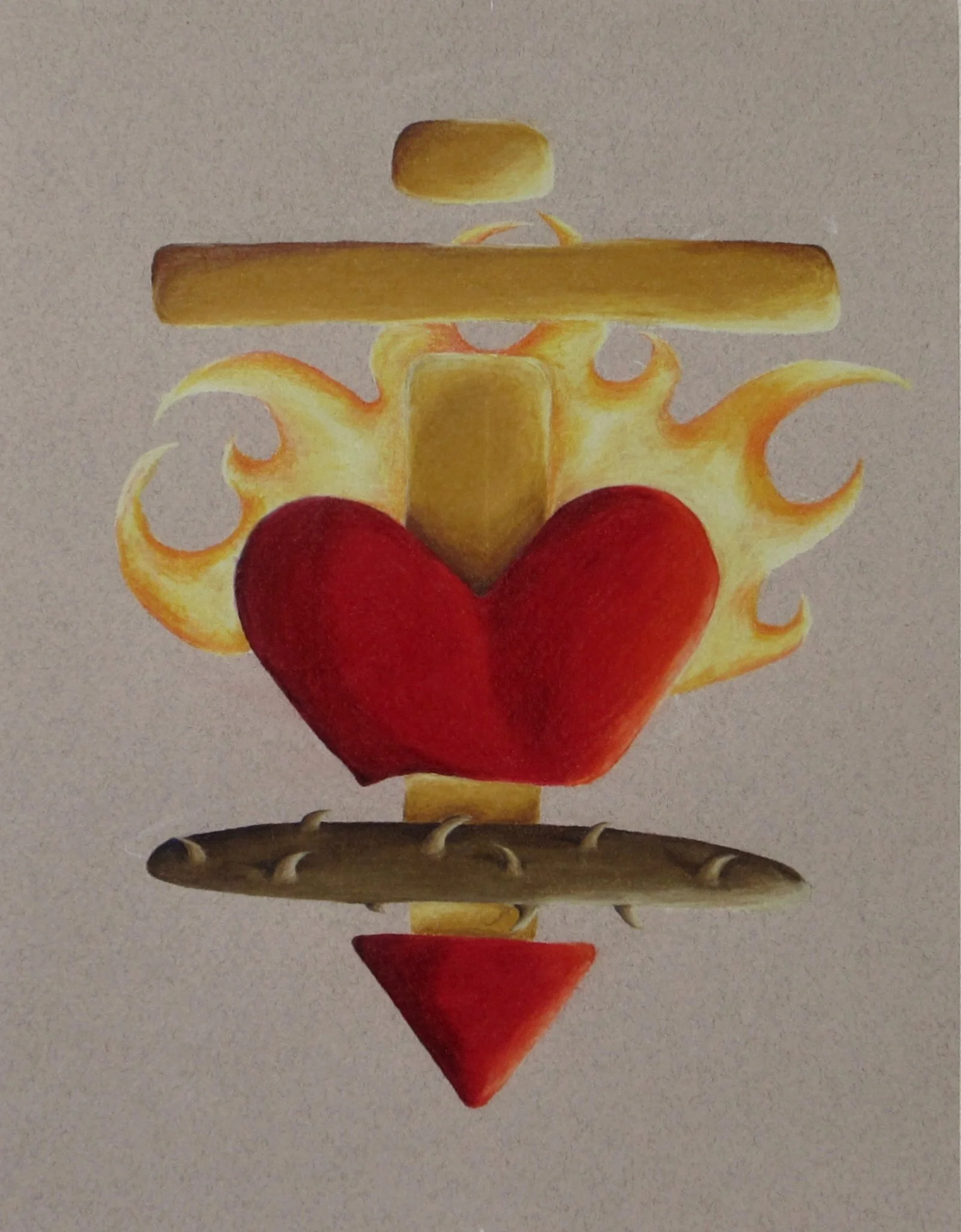 Sagrado Corazón | 2024 | Lápiz de color en papel Canson | 11" x 8.5"