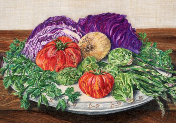 Garden Vegetables on Plate