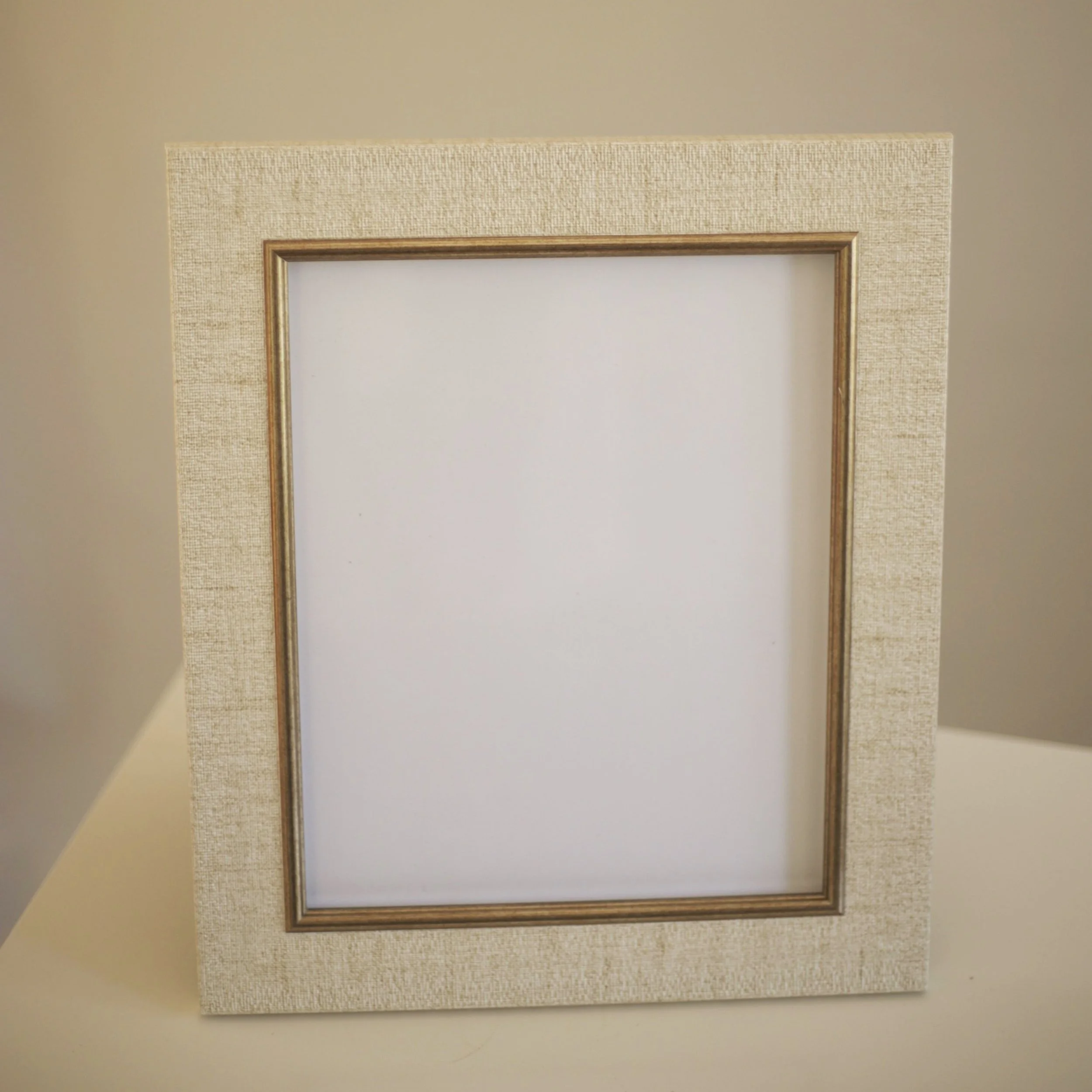 #10 | 11" x 13" Fabric textured Frame with Gold Trim | 8" x 10" Insert | $9