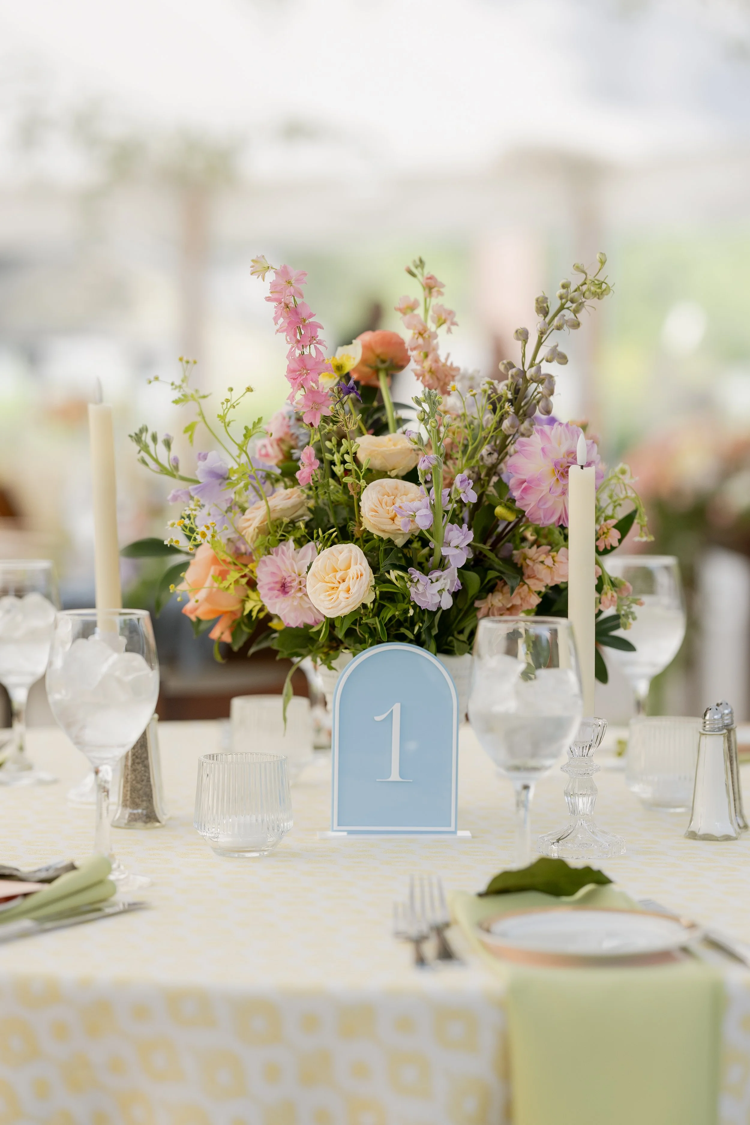 Acrylic Blue Table Numbers