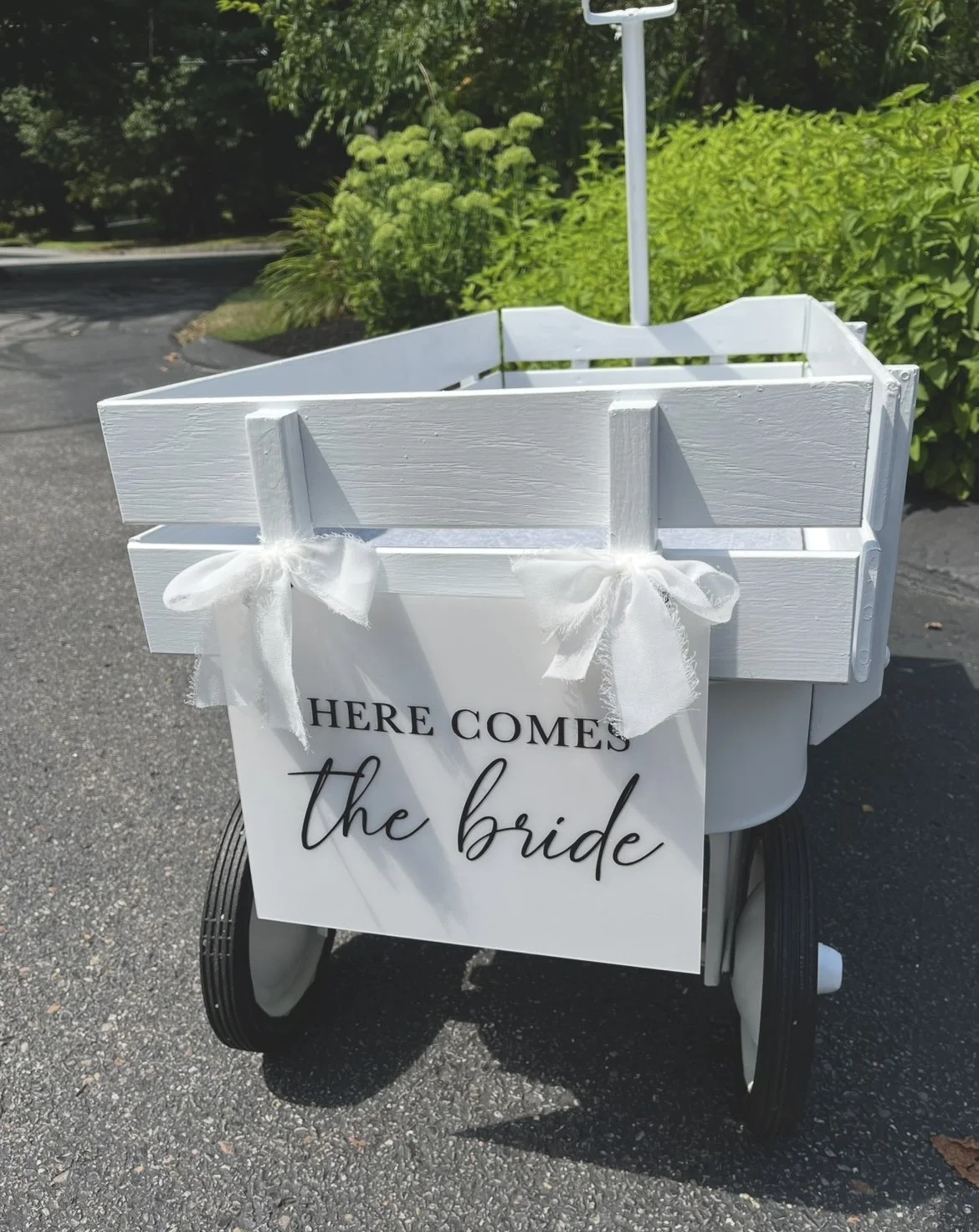Add "Here comes the bride" Sign | +$5 | Ask about ordering a custom sign
