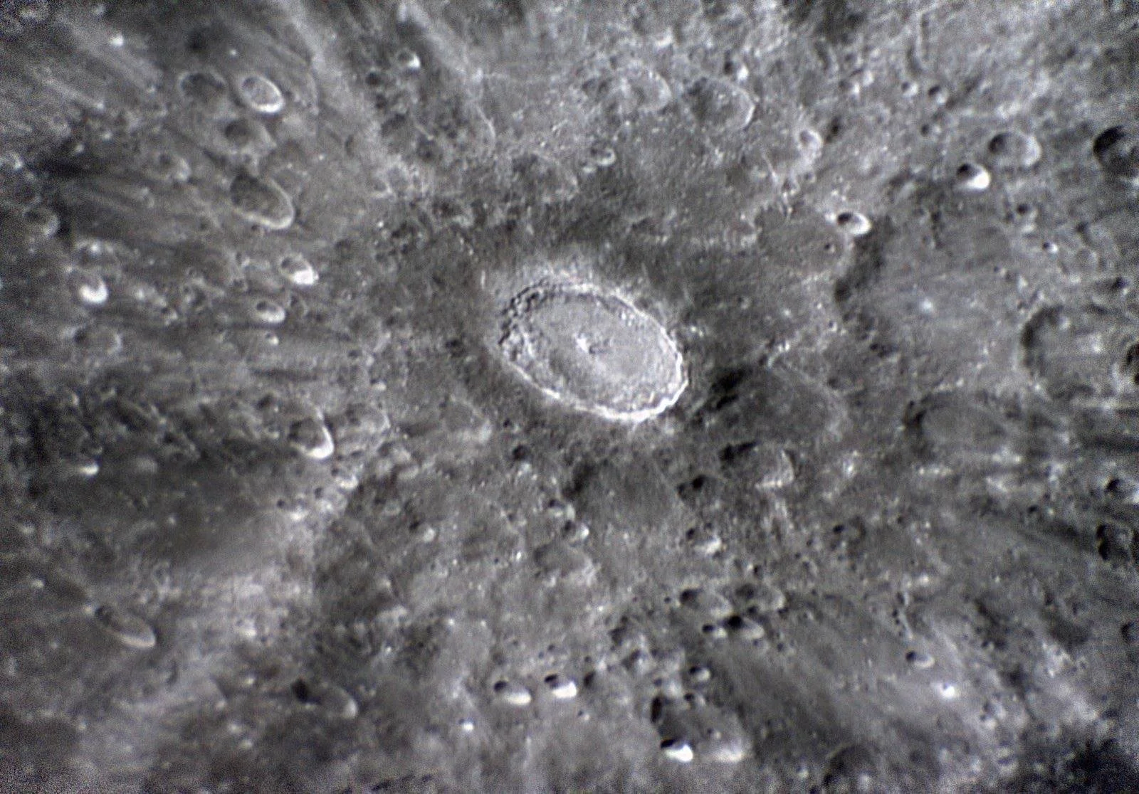 The crater Tycho on the moon