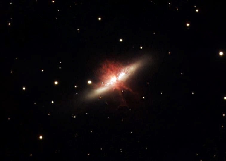 The Cigar is exploding on a galactic scale owing to interaction with Bode's galaxy.  