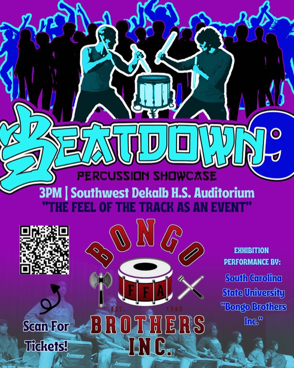 •
In partnership with Atlanta Drum Academy, we are welcoming a SURPRISE guest to the Beatdown! South Carolina State University's very own "Bongo Brothers Inc." will be in the building❗️Be there or be mad you only had to hear about it ?
