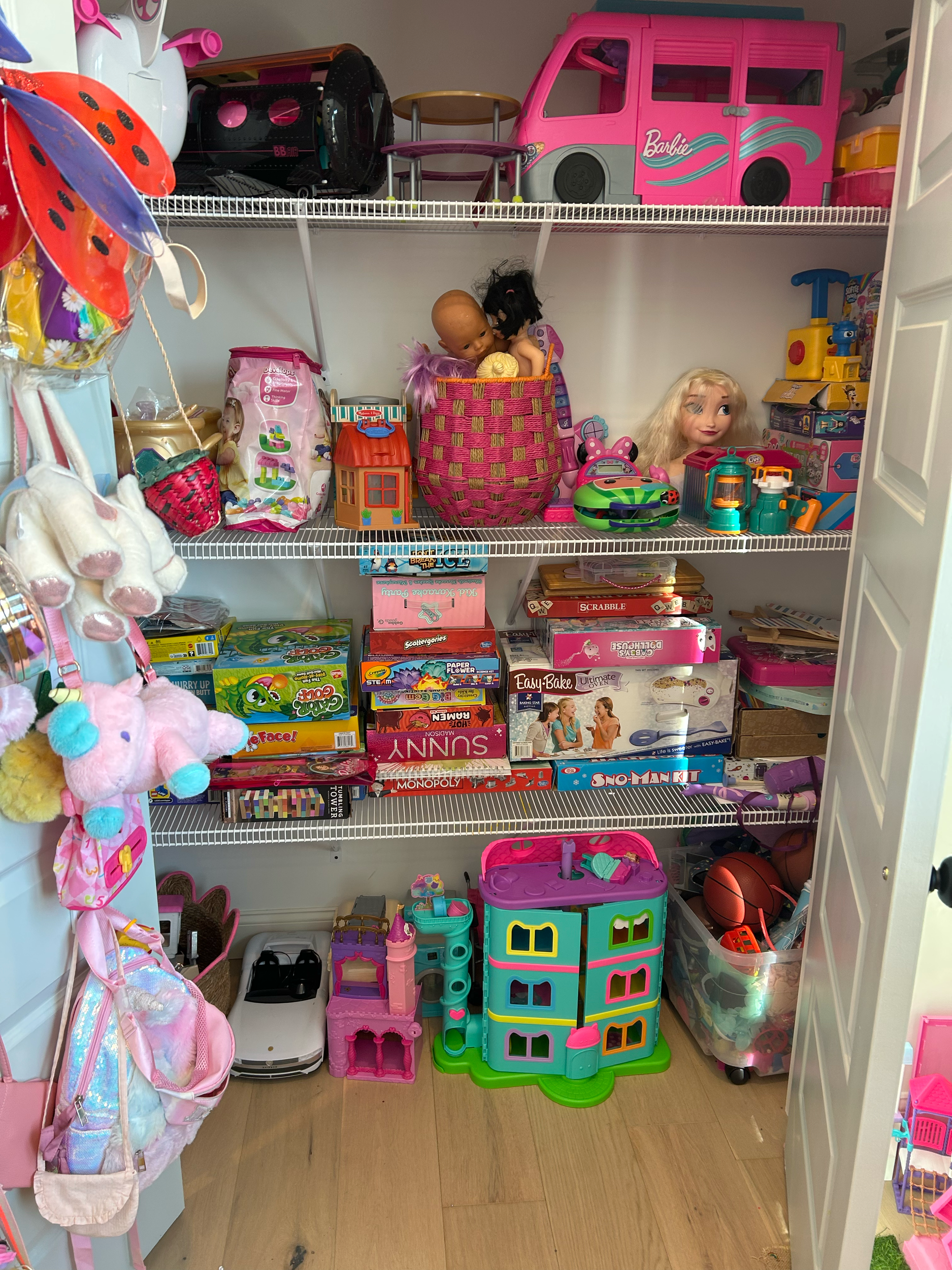 Cleaned up playroom closet