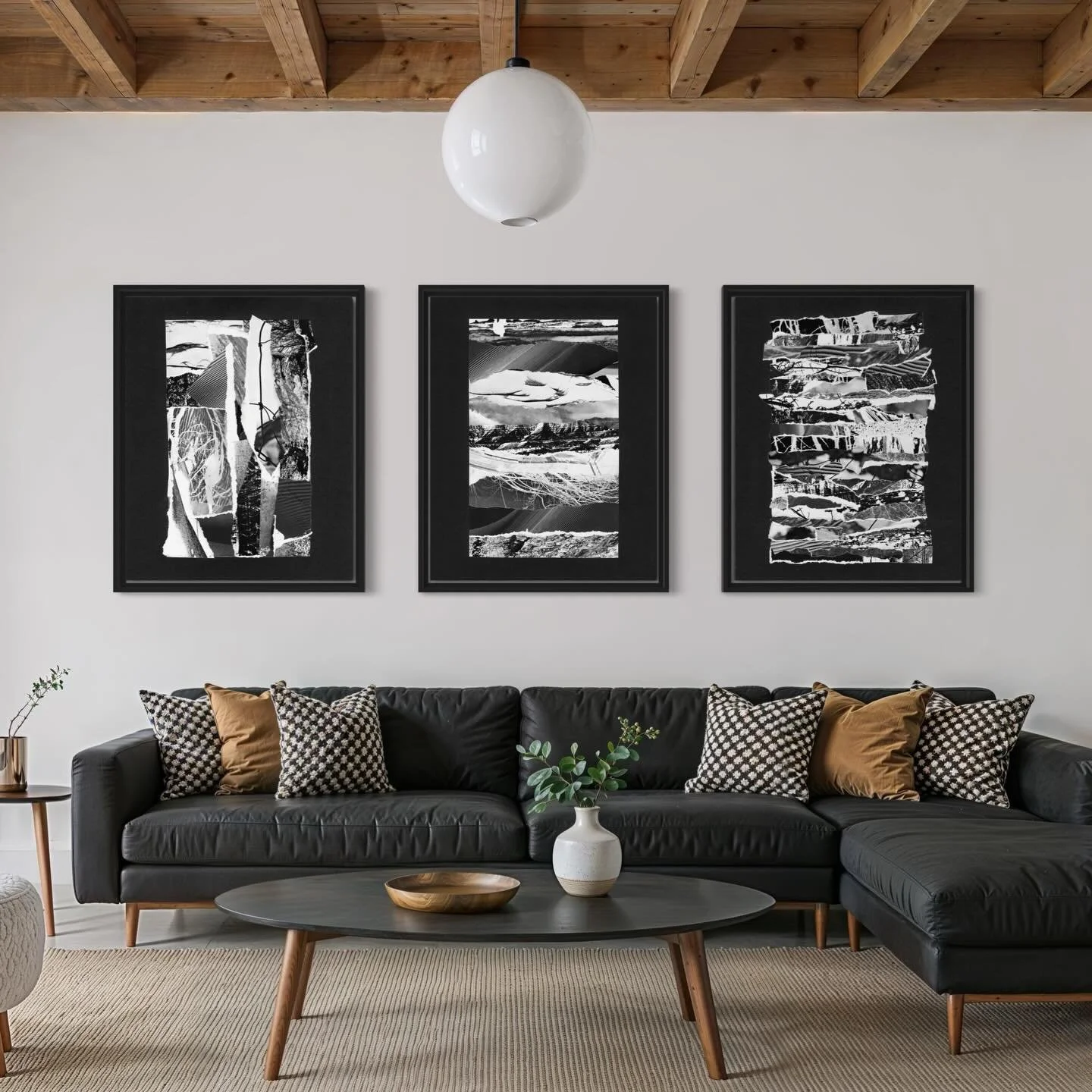 The White Noise triptych 🖤🖤🖤
 
Because every now and then a single piece of art just can&rsquo;t carry the whole mood. Each piece in the White Noise series stands alone on its own, but shines brighter as a set!