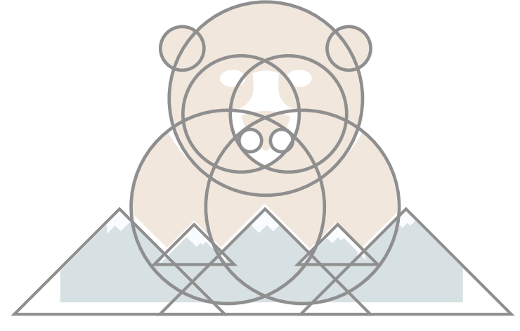 A look at the final Wildthings logo with an overlay of the golden ratio on top