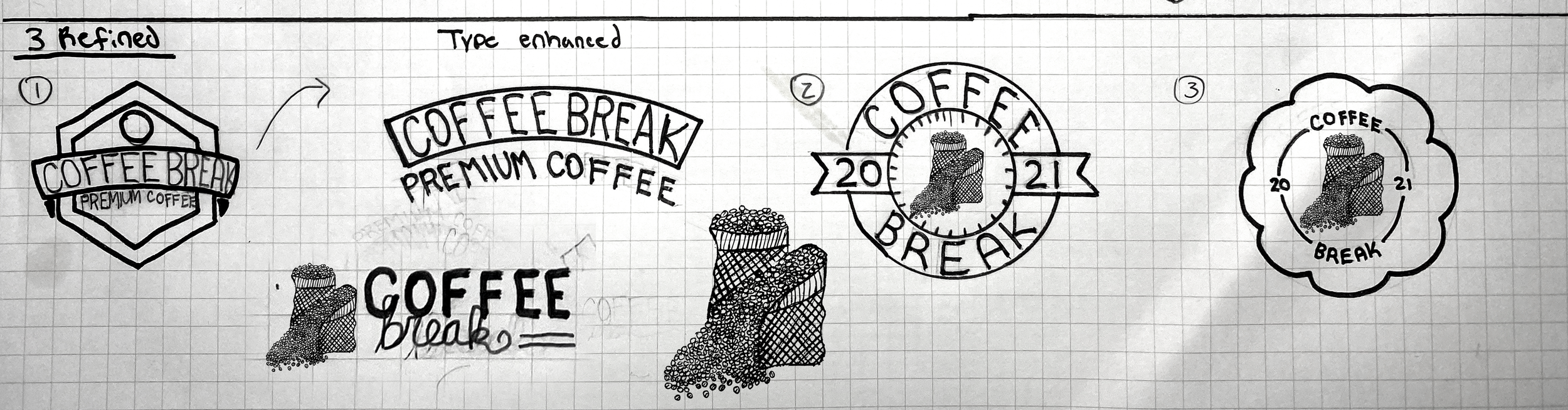 Refined Sketches for Coffee Break, a branding project by Erstellen Creative
