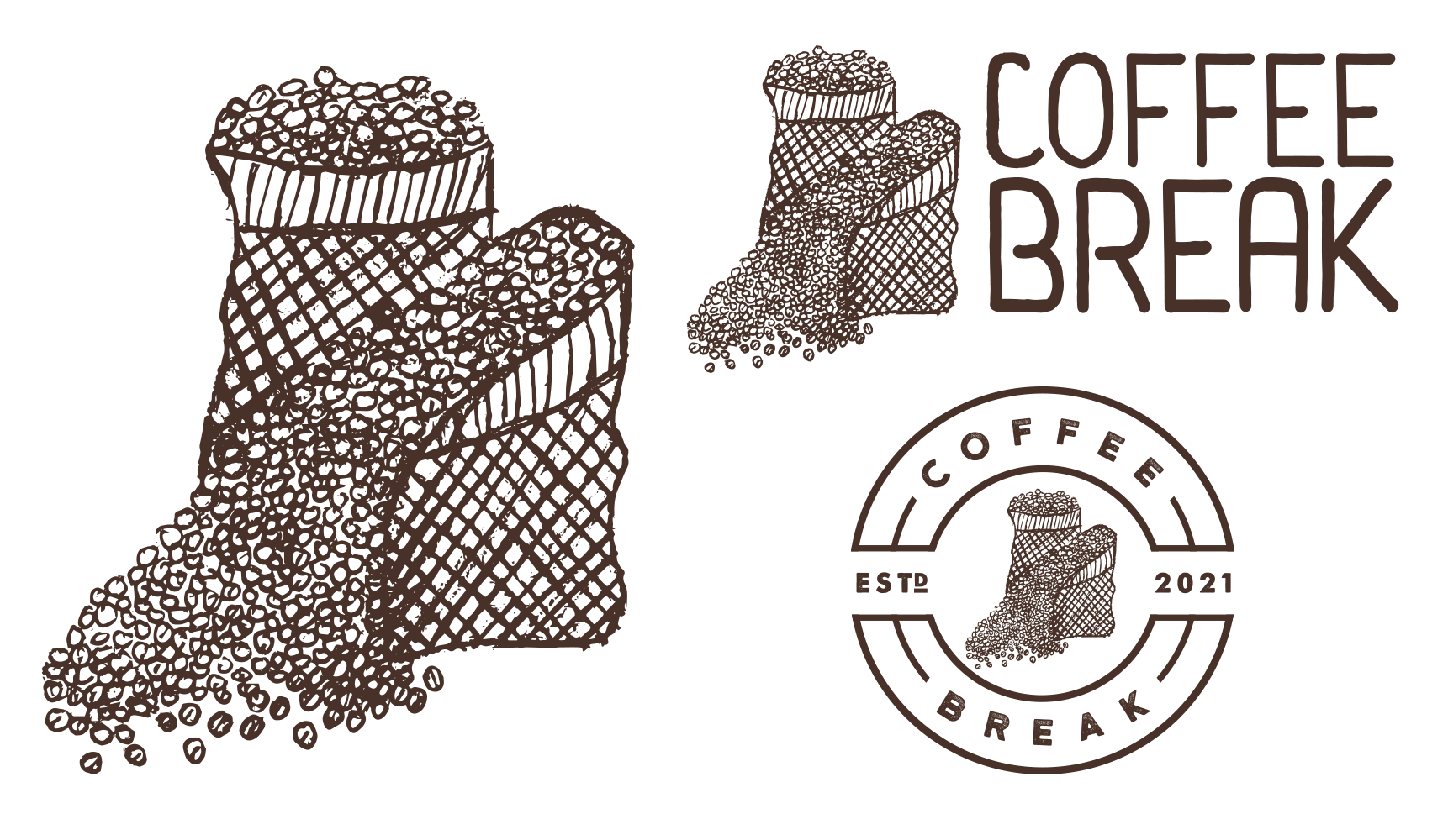 Coffee Break Final Logo in Brown - custom logo design by a CT studio