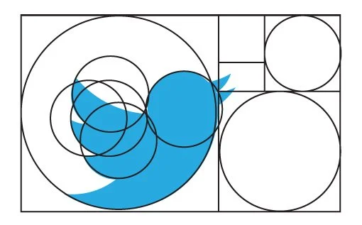 Example of Twitter using the golden ratio in their logo