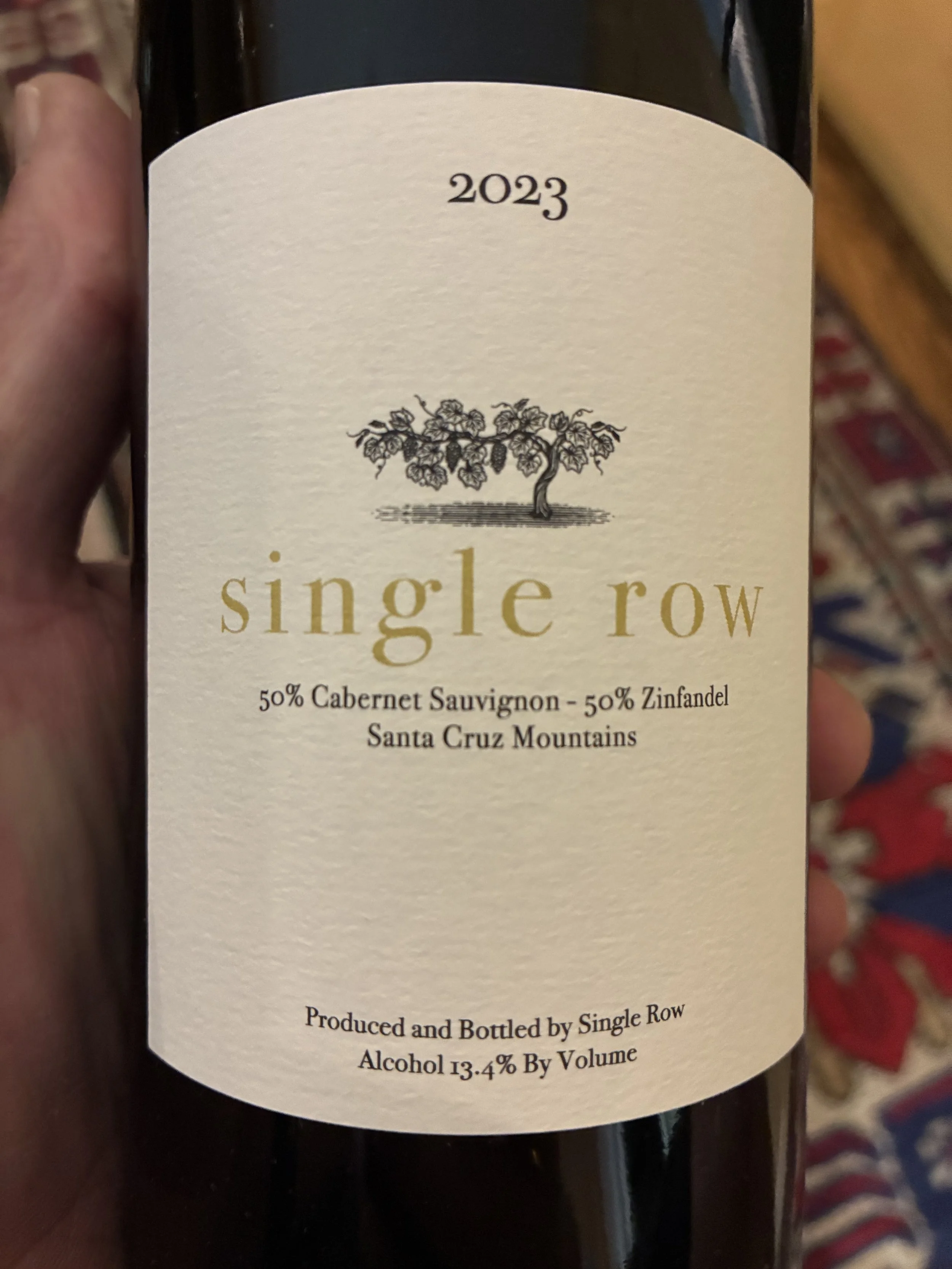 2023 Single Row Wine for purchase/buy consisting of 50% Cabernet Sauvignon and 50% Zinfandel from Portola Valley, California