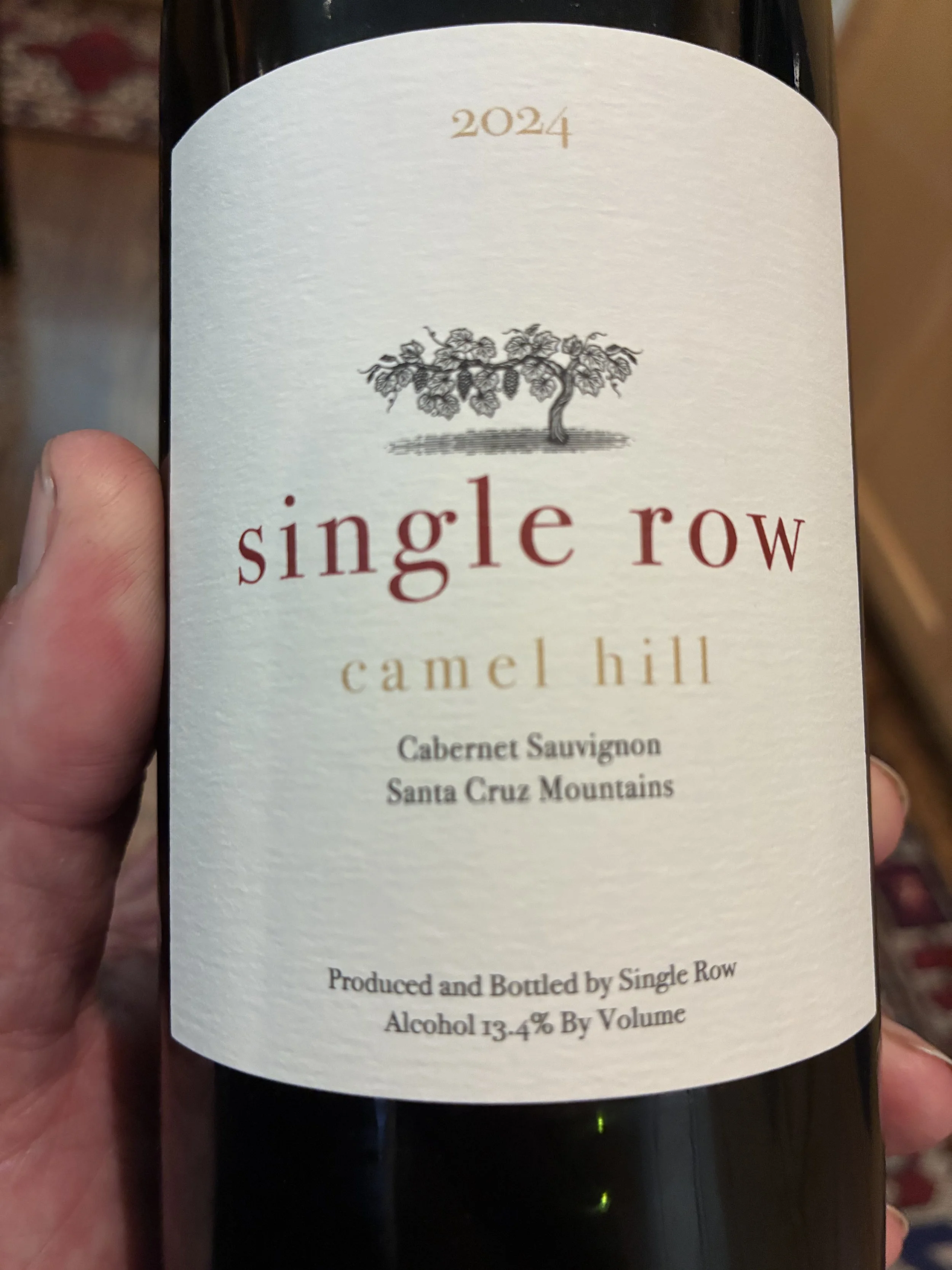 2024 Single Row Wine for purchase/buy consisting of Cabernet Sauvignon with a little Petite Verdot from Santa Cruz Mountains Camel Hill Vineyard