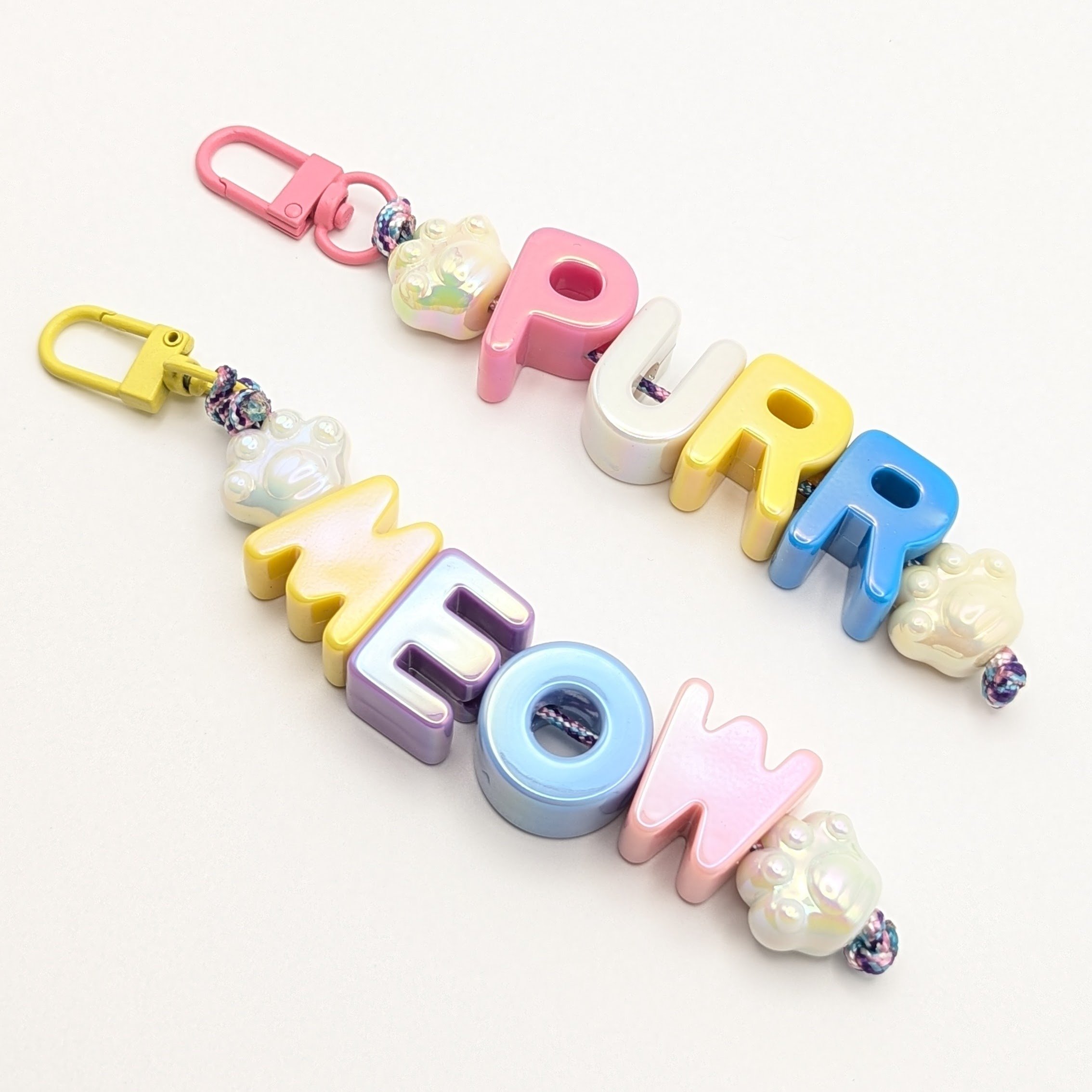 Cute Cat Words Keychain