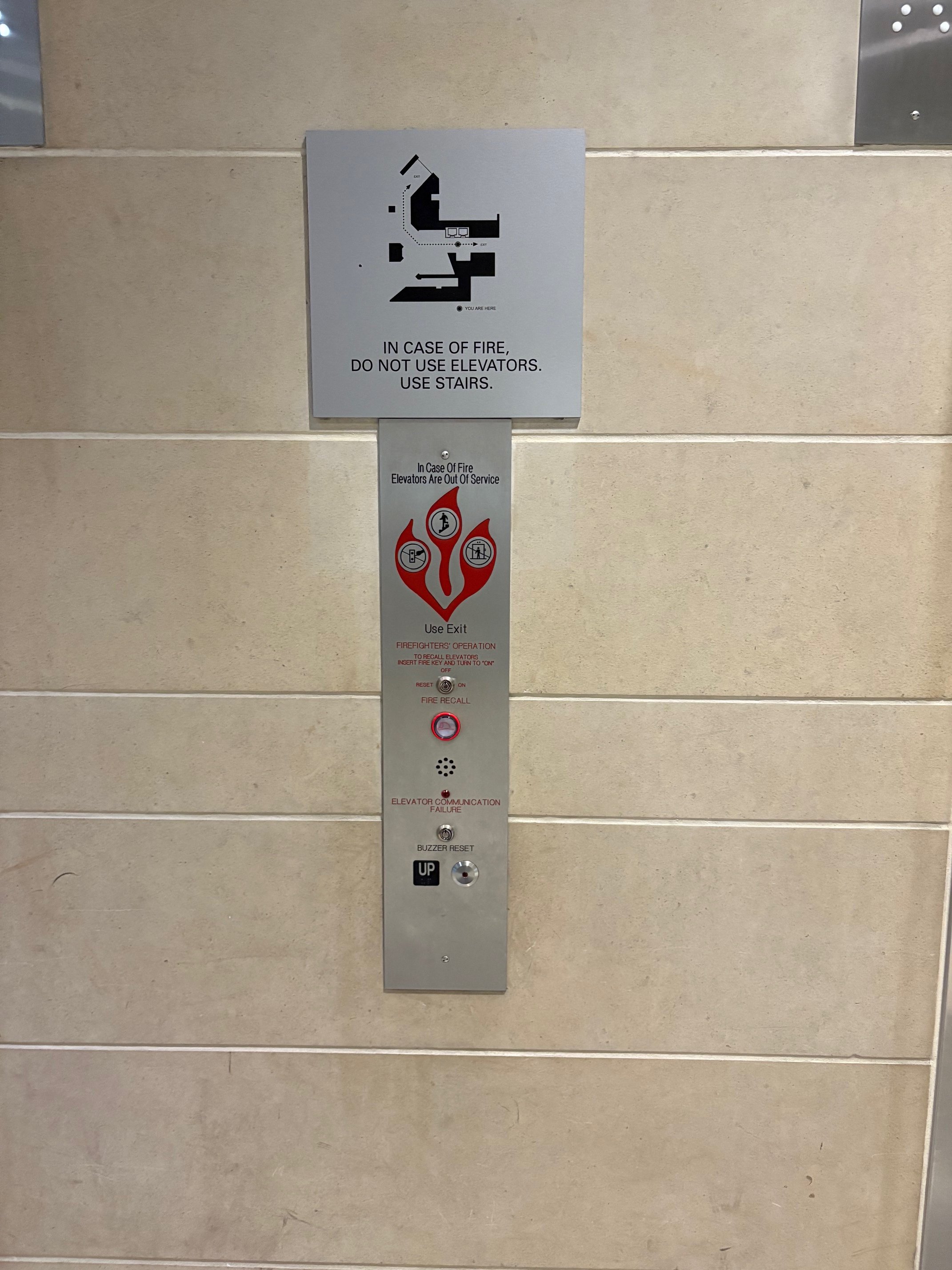 Lobby Fixture with Fire Service Signage