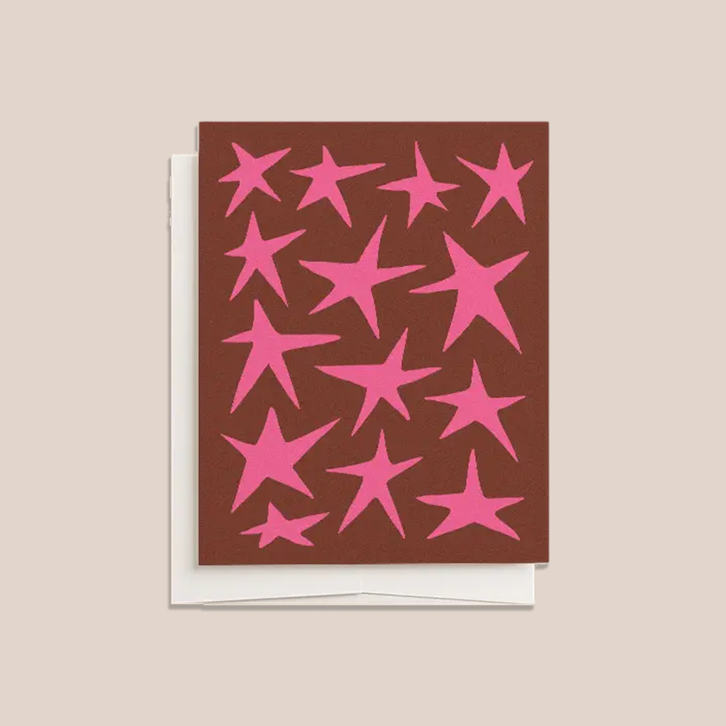 Pink Stars (Blank Greeting Card)