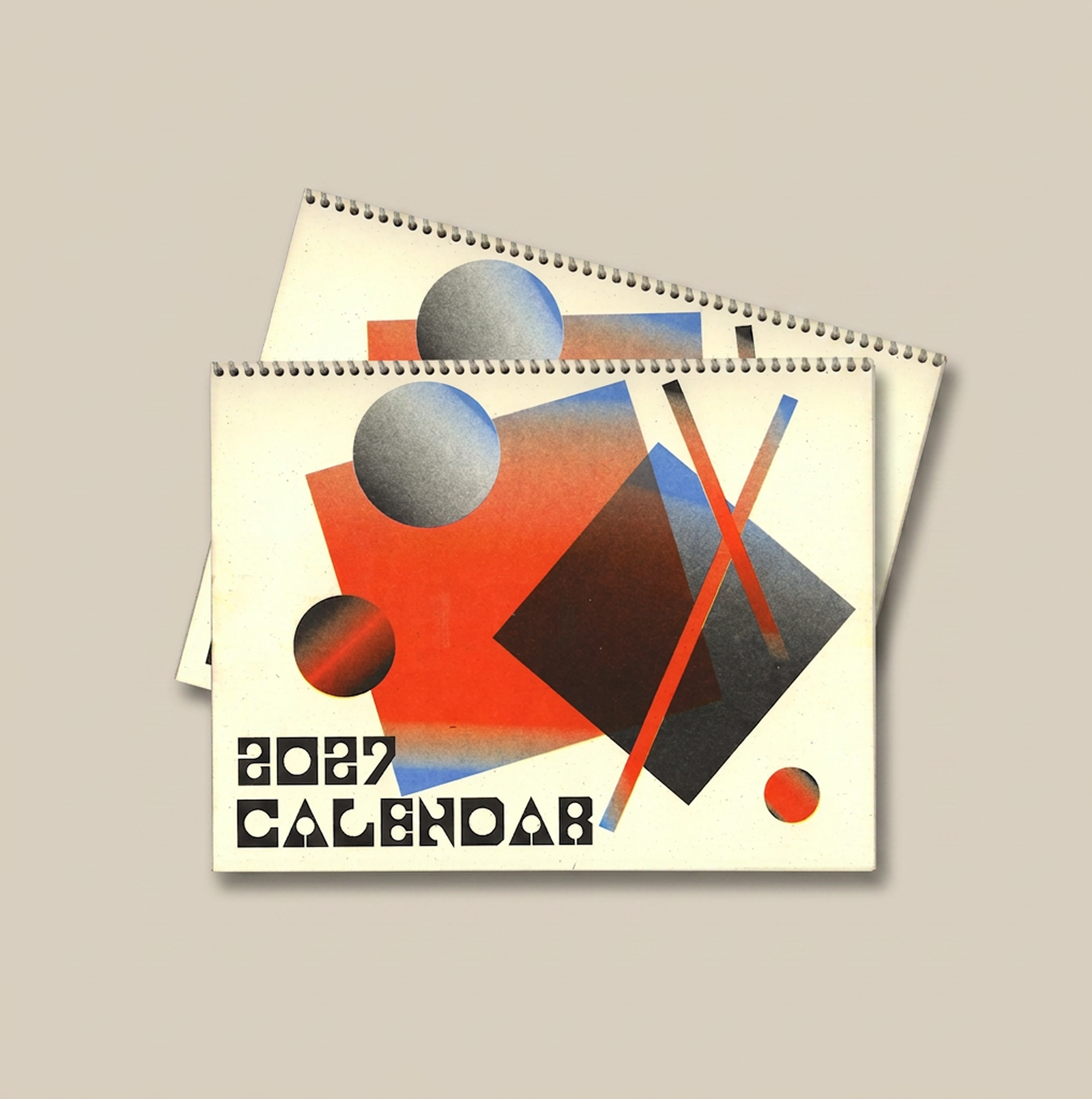2027 Mid-Century Modern Shapes Risograph Calendar