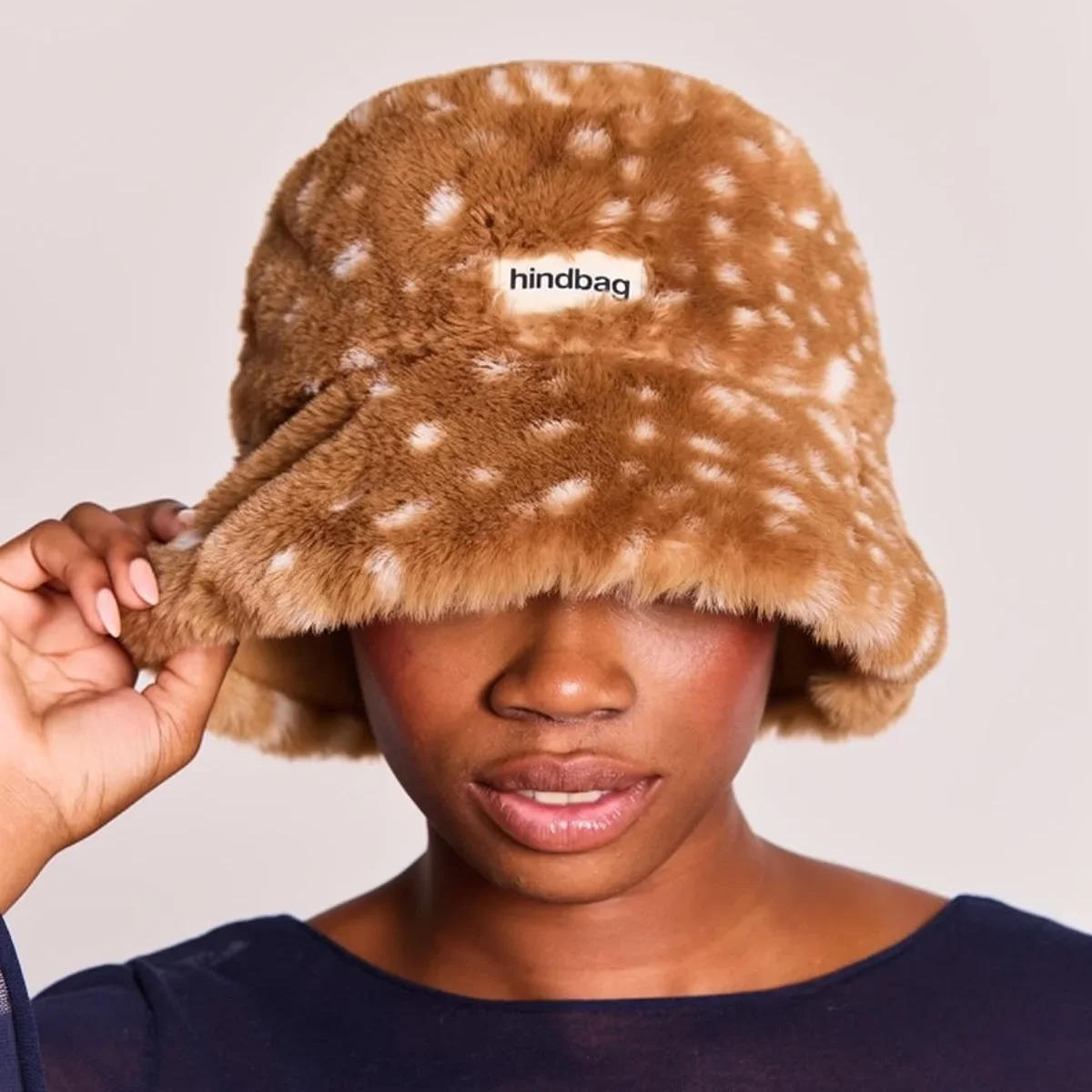 The Bob Bucket Hat in Fawn Faux Fur
